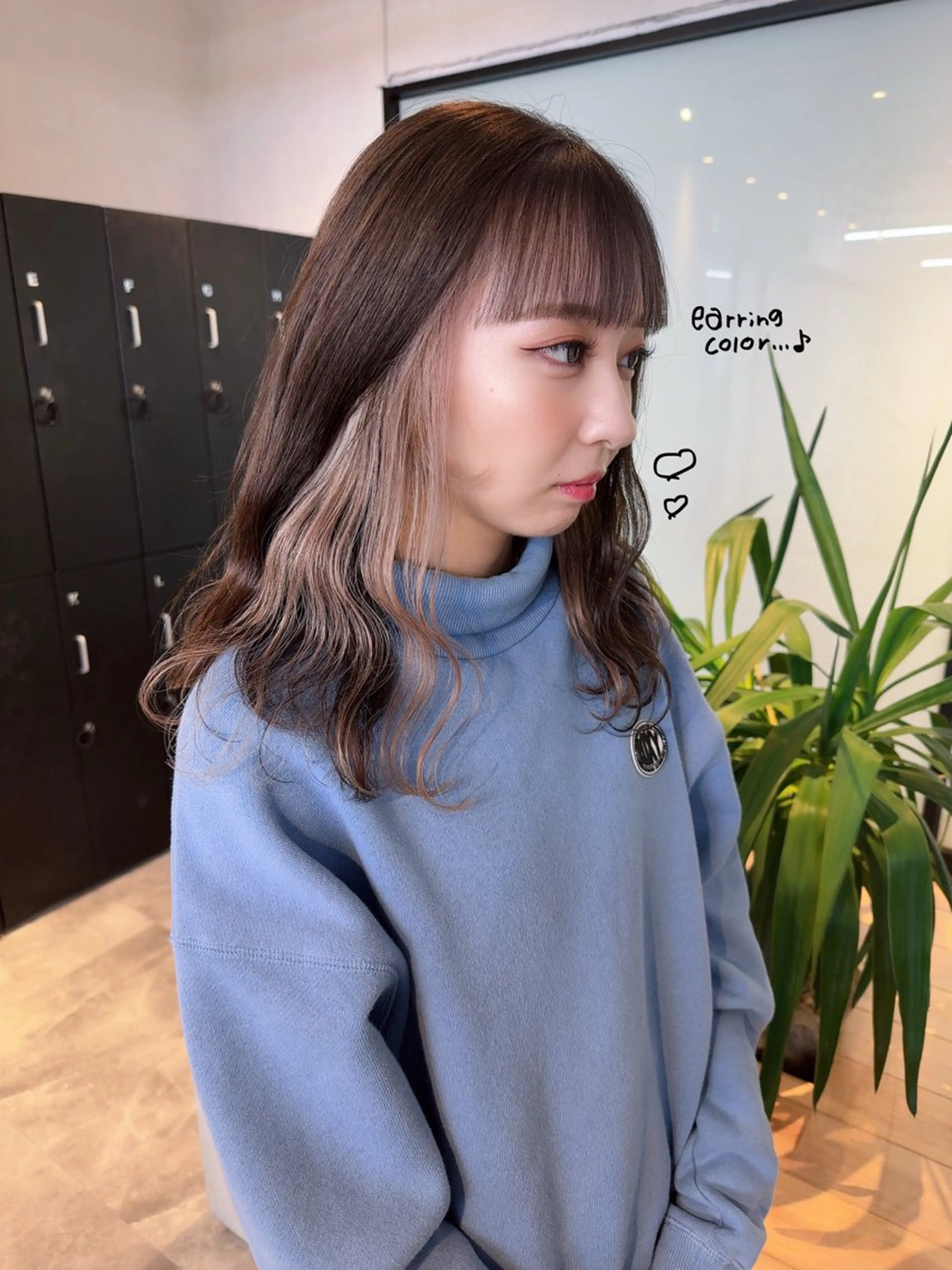 セミロング カラー ヘアカラー 韓国ヘア特化 💟 ララア 💟のヘアスタイル