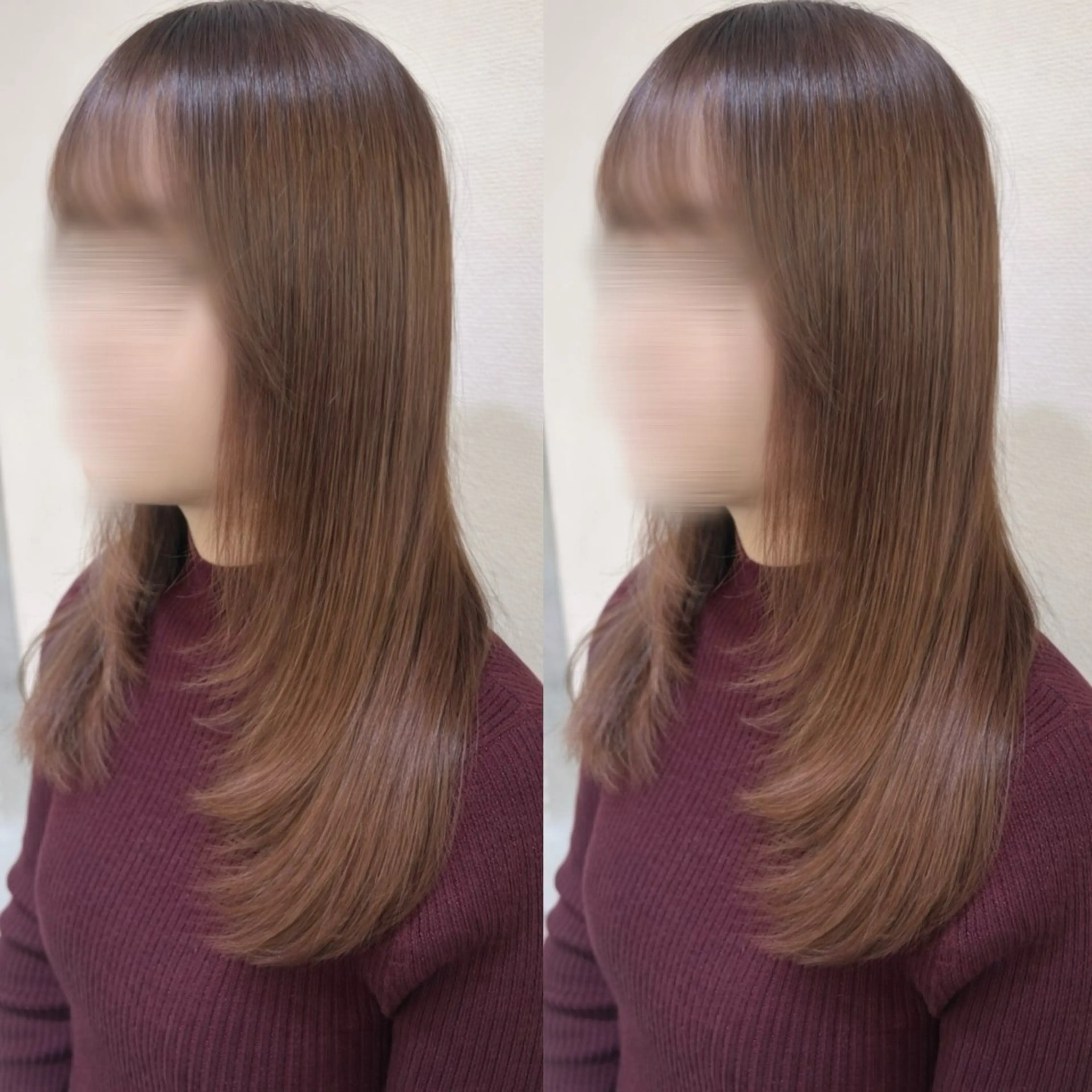 ロング カラー カット ヘアカラー 顔周り🎀 暖色系カラー🎀愛美のヘアスタイル