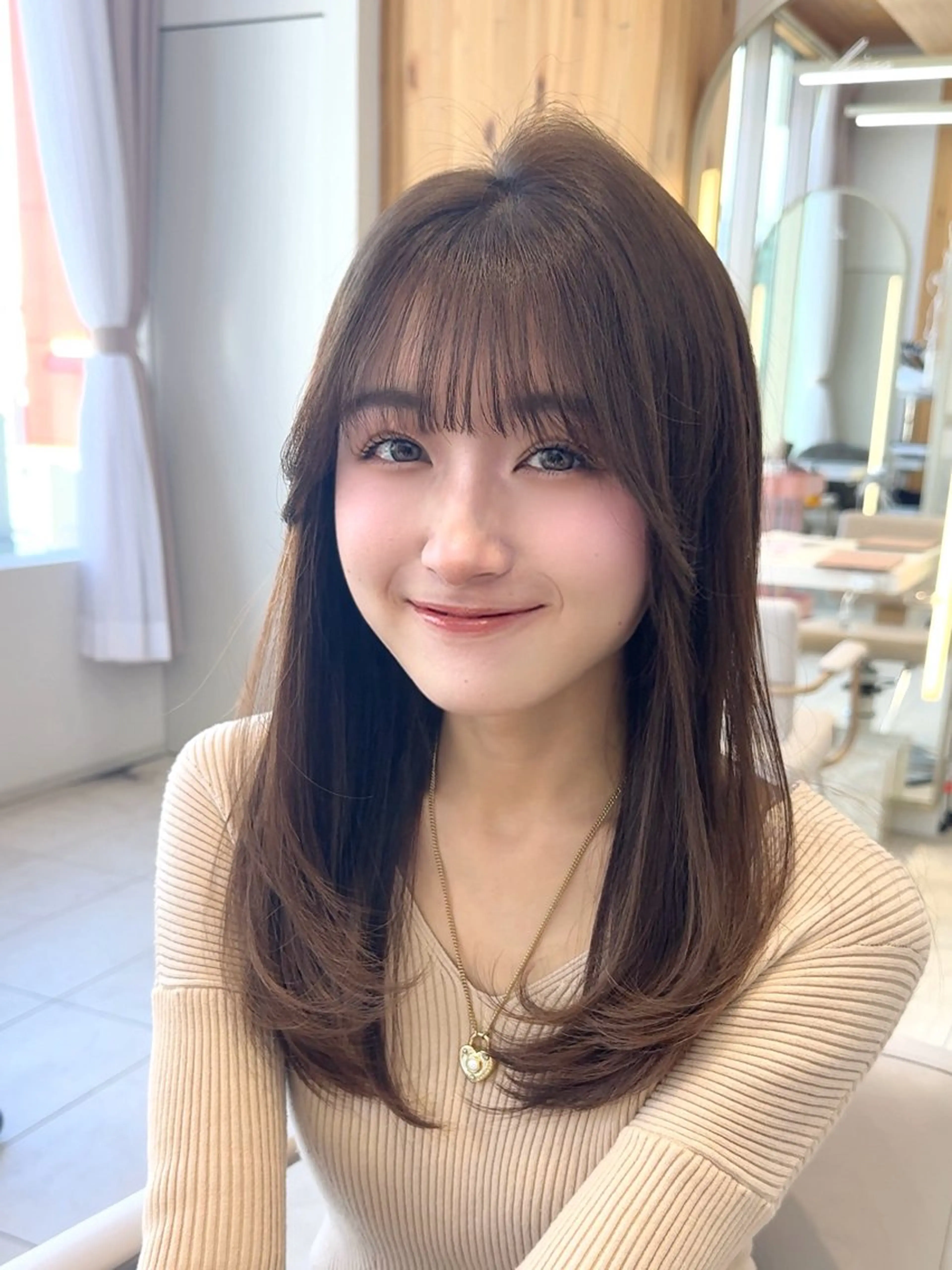 セミロング カット ヘアカラー トリートメント 韓国くびれレイヤー 🇰🇷はづきのヘアスタイル