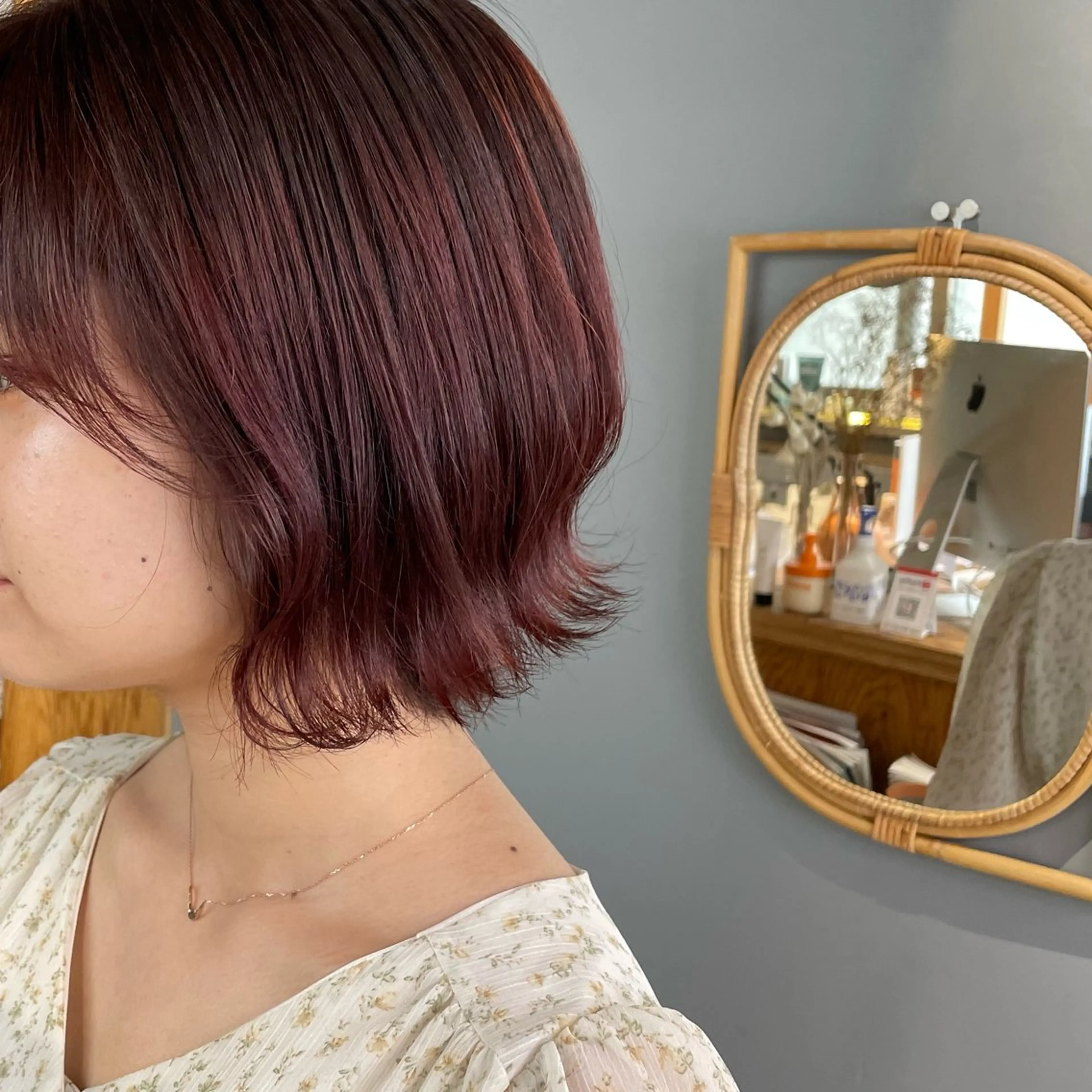 ミディアム カラー レッドカラー ヘアカラー トリートメント noa ☪︎のヘアスタイル