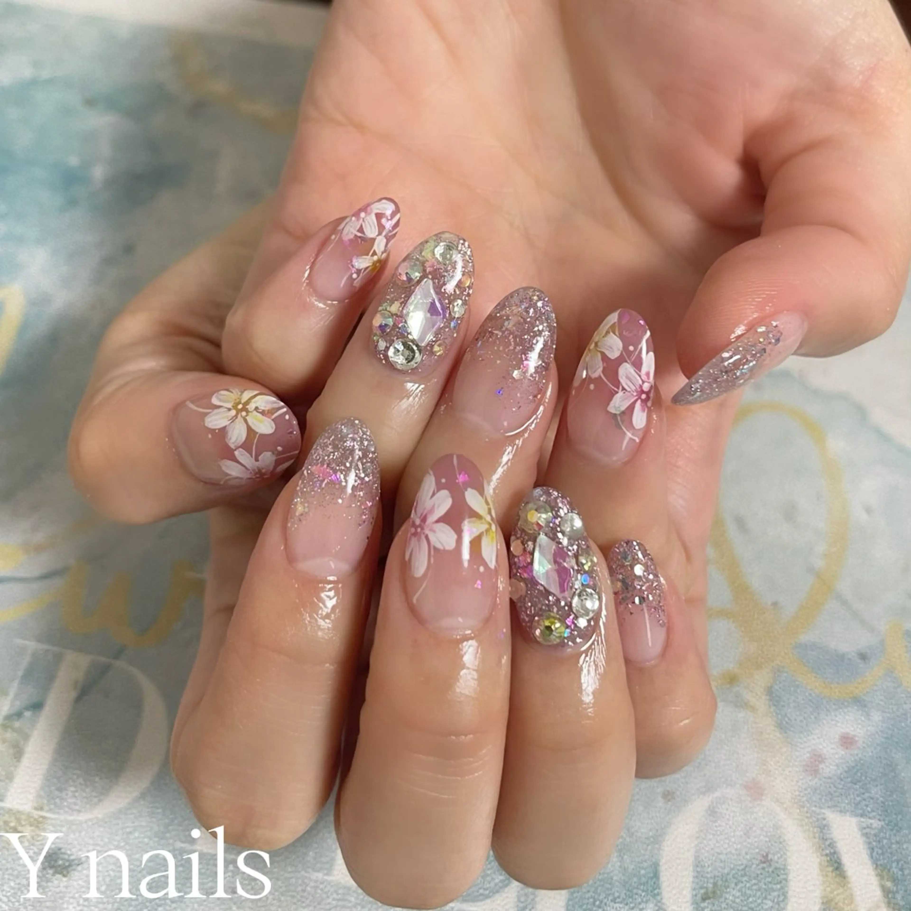 ネイル フラワーネイル ハンドネイル 沖縄 Y nailsのネイルデザイン