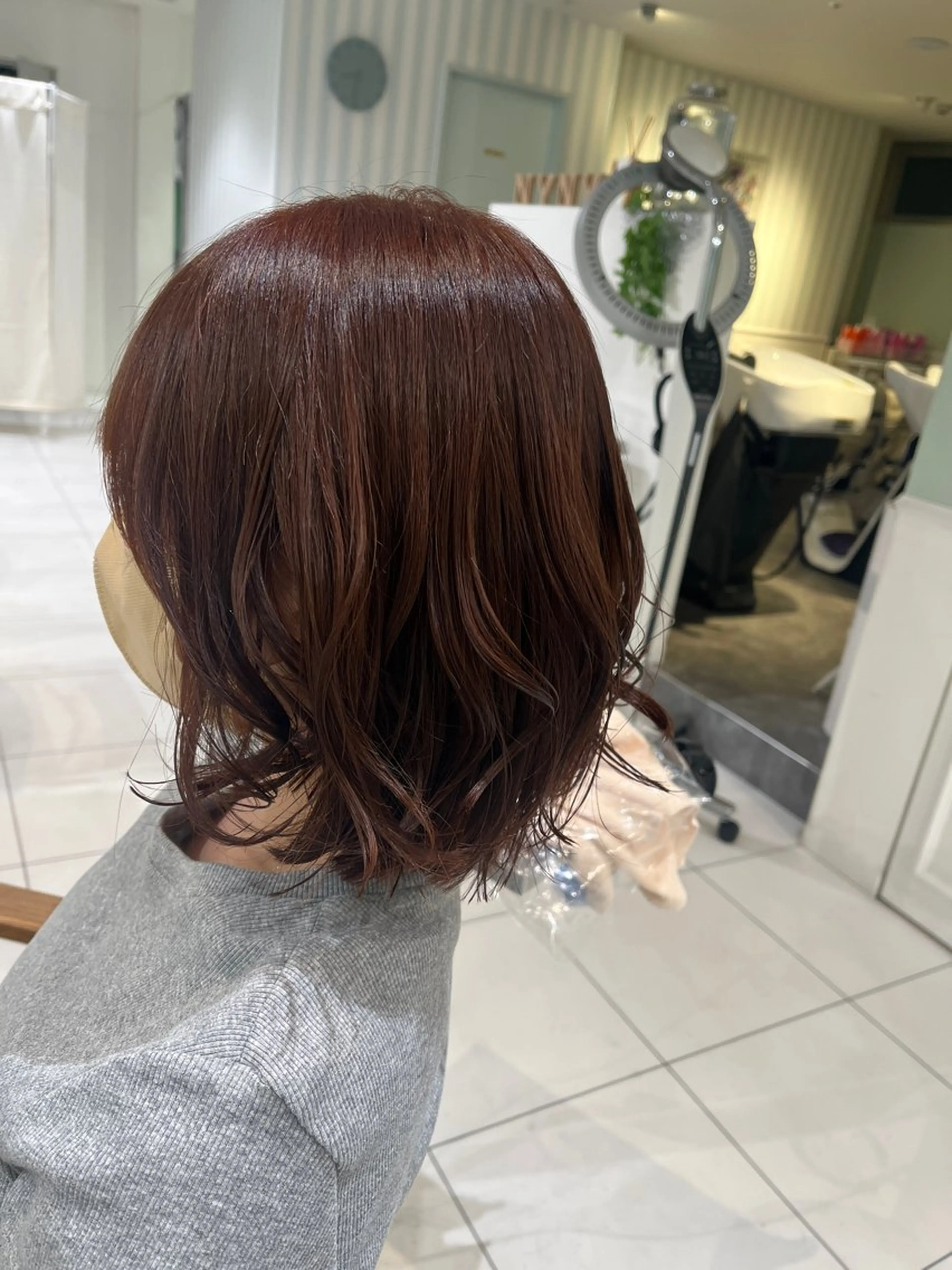 ショート パーマ 暖色系/レイヤー/ 縮毛矯正/貞金瑞波のヘアスタイル