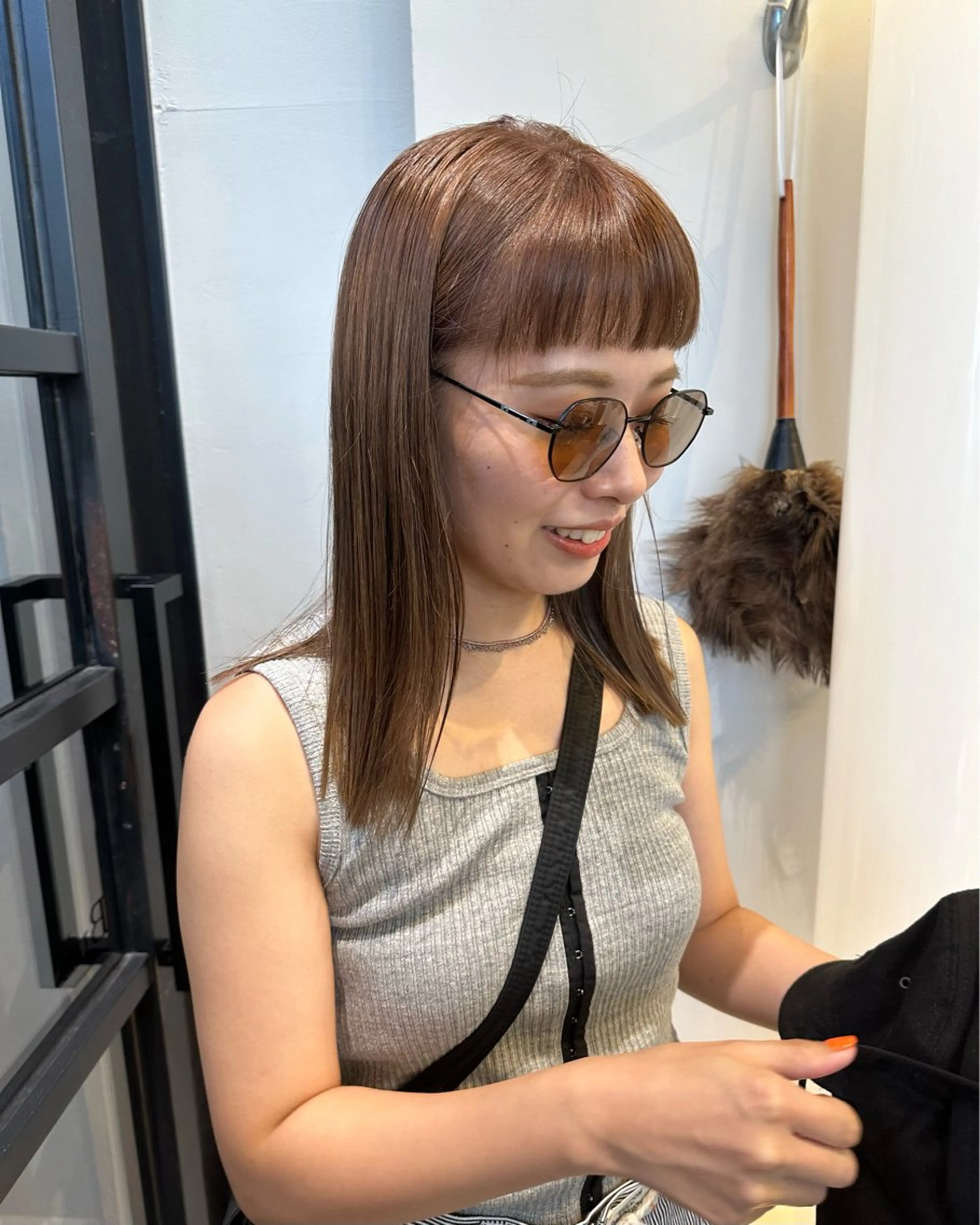 セミロング カラー ボブ ロングモデル shoのヘアスタイル