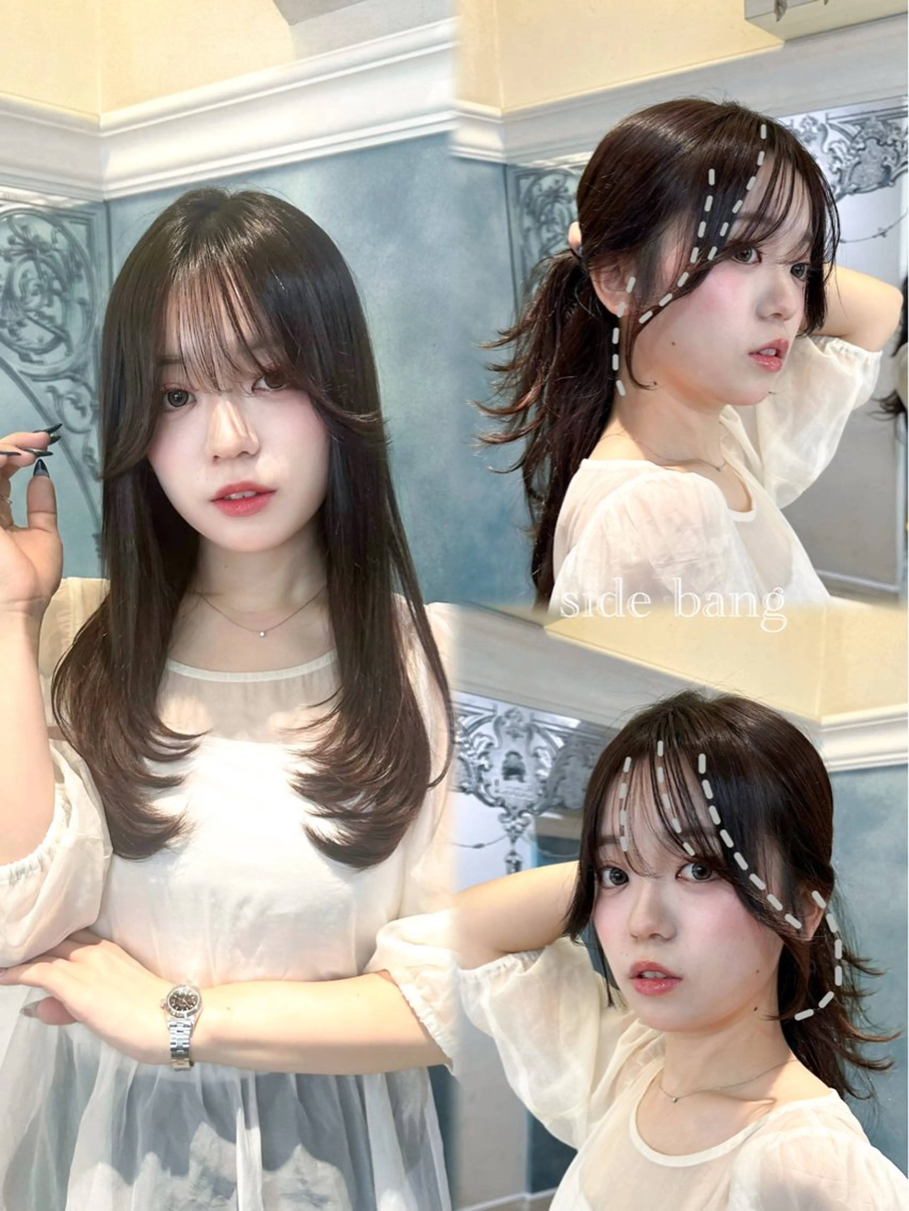 ロング ヘアカラー トリートメント レイヤー/顔周り /ボブ/銀座/サラのヘアスタイル