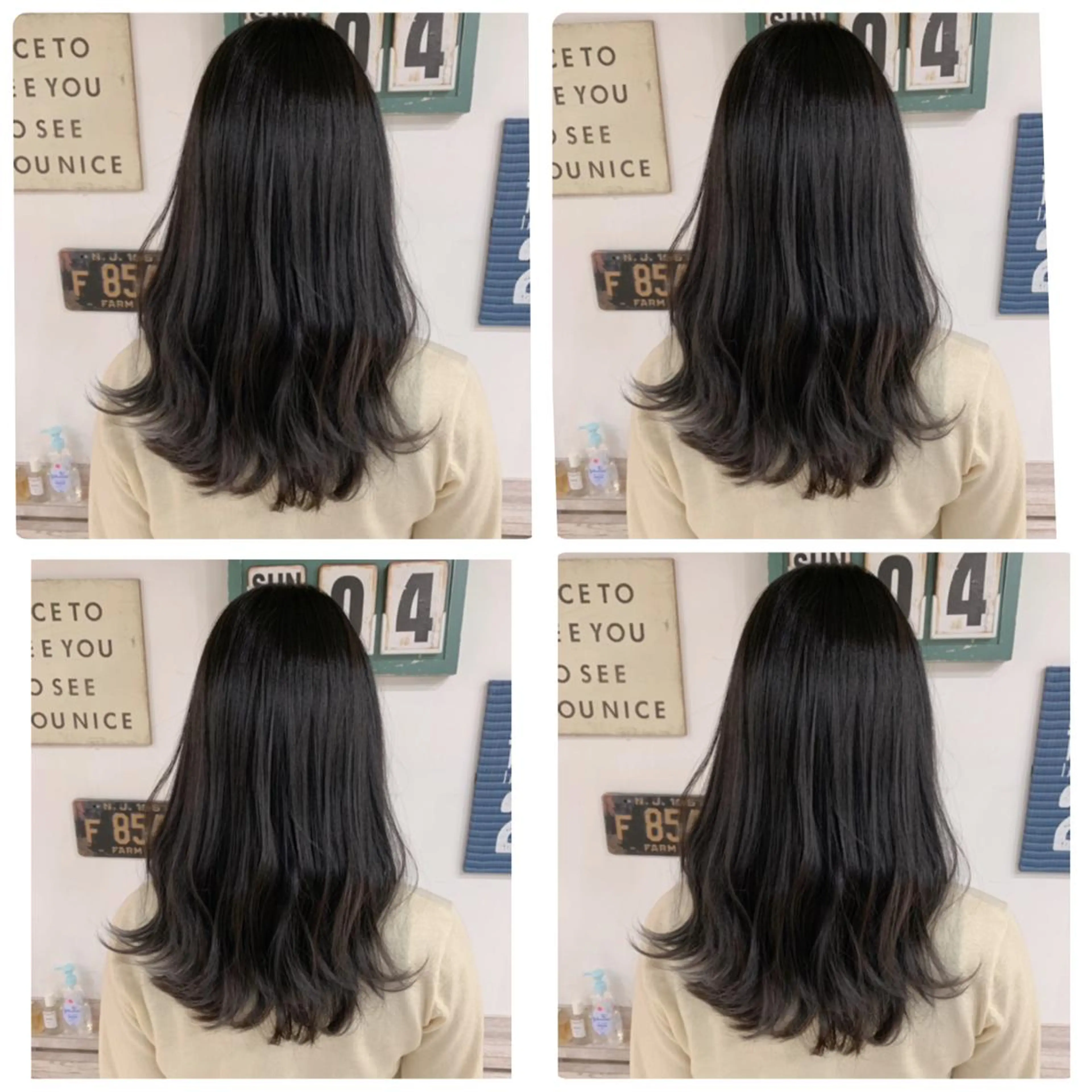 セミロング カラー カット ヘアカラー 京都大人女性ショート 徒歩1分/秋山のヘアスタイル