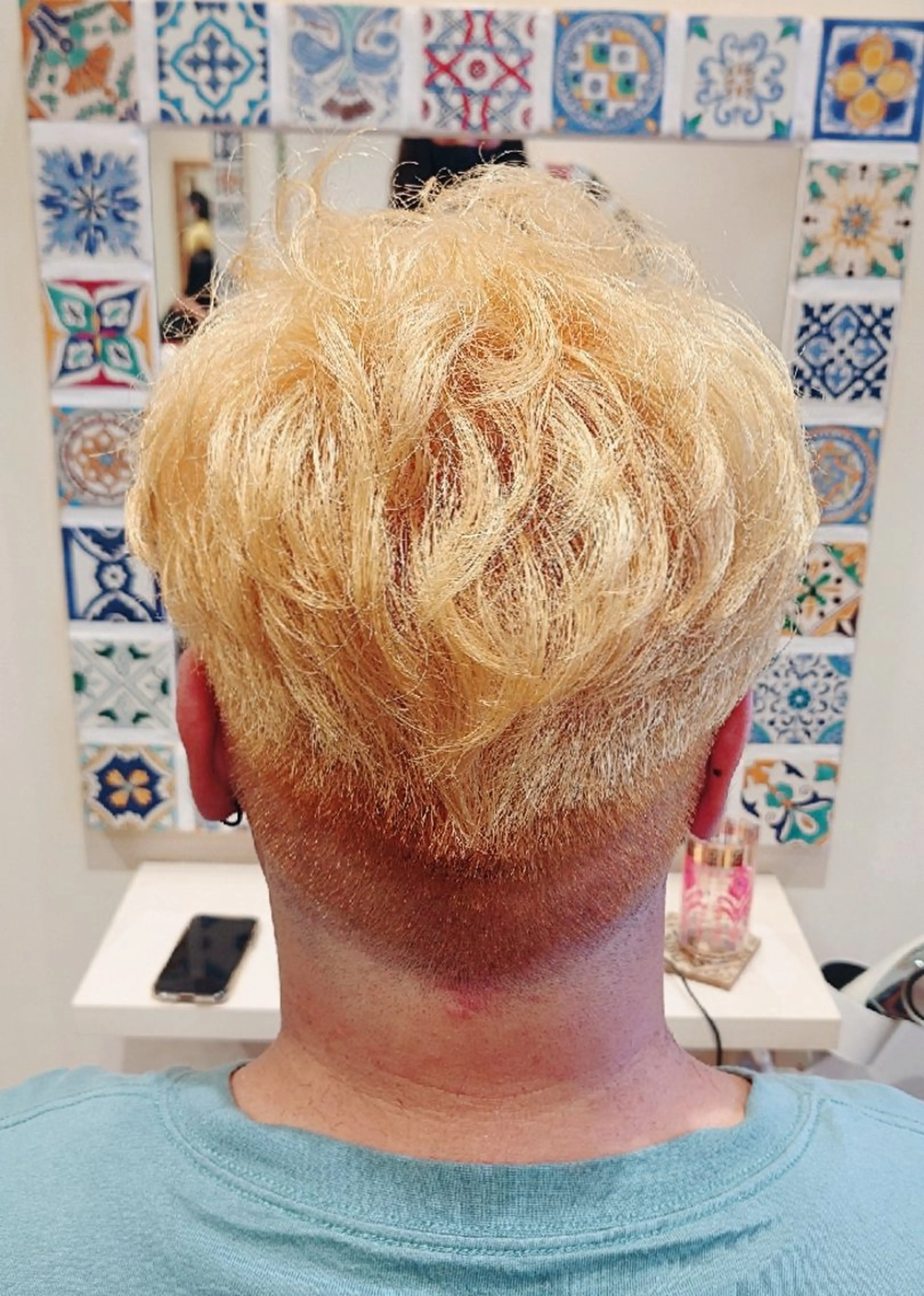 ショート メンズ メンズブリーチ ツーブロック LAMP HAIR ランプヘアー所属・徳永 博志のヘアスタイル