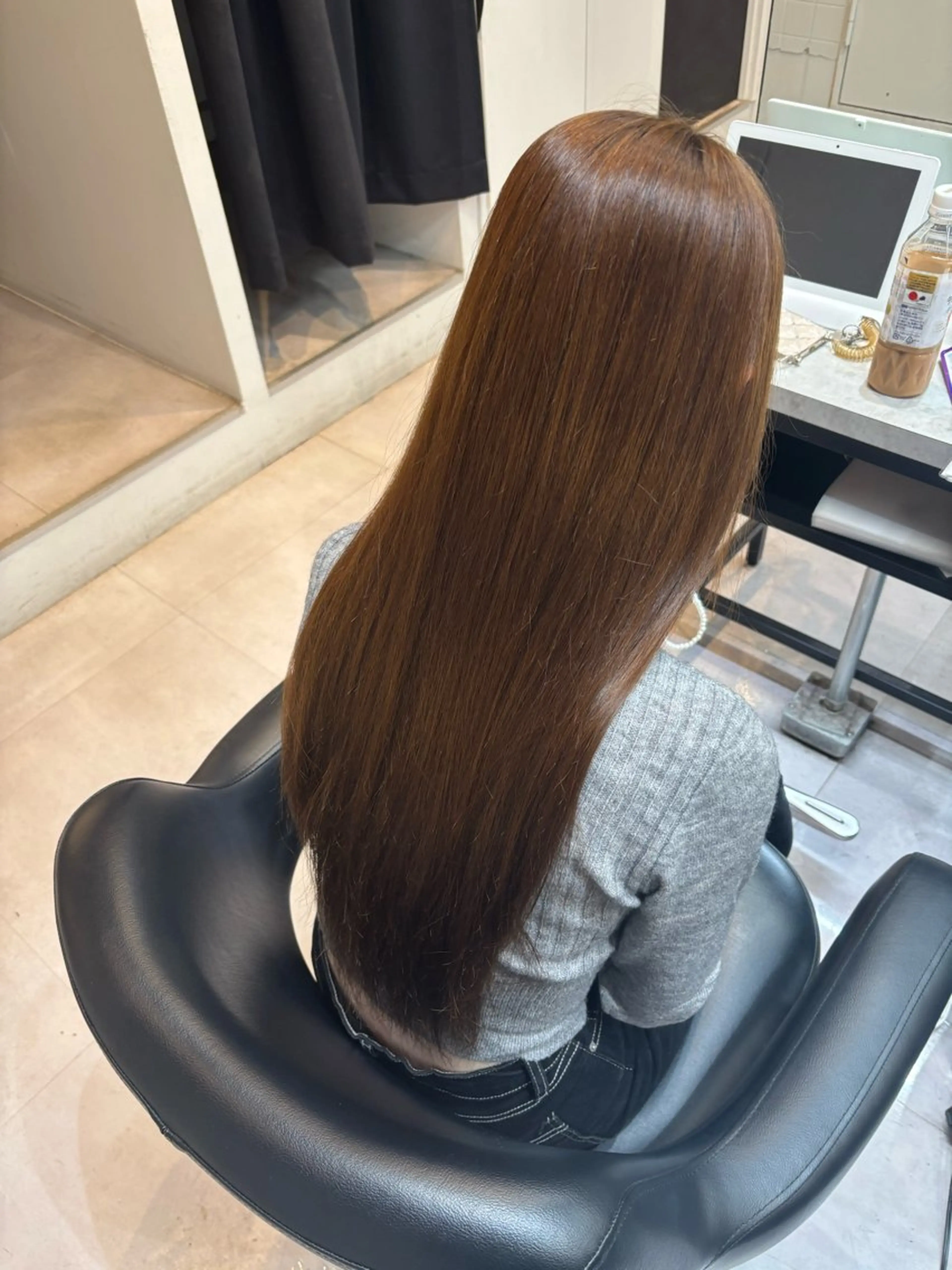 ロング カラー ブリーチ ブリーチなしカラー カット ヘアカラー トリートメント 🌙髪質改善カラー Momoka🦋のヘアスタイル