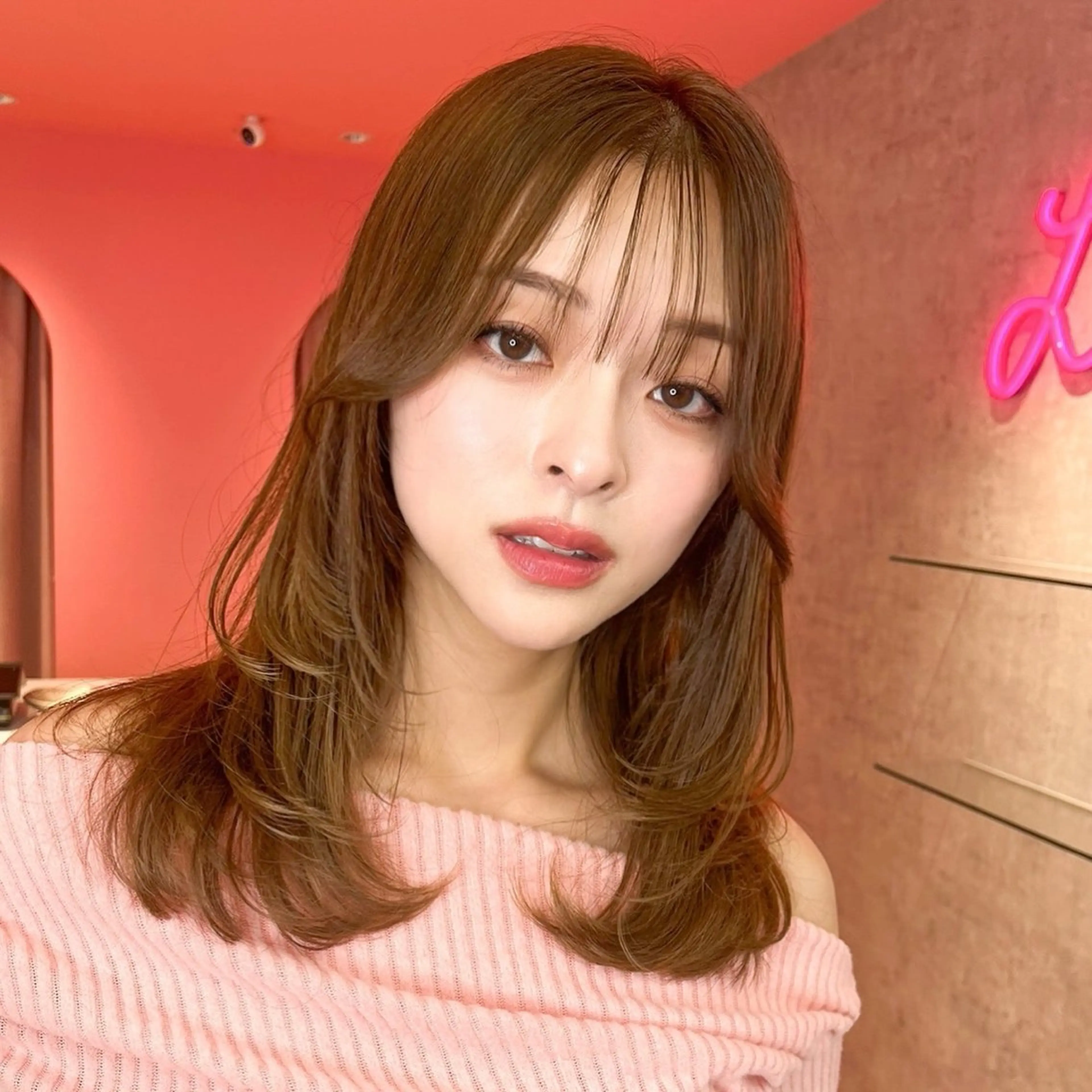 ミディアム カラー 山崎/ボブ縮毛矯正 レイヤー髪質改善のヘアスタイル