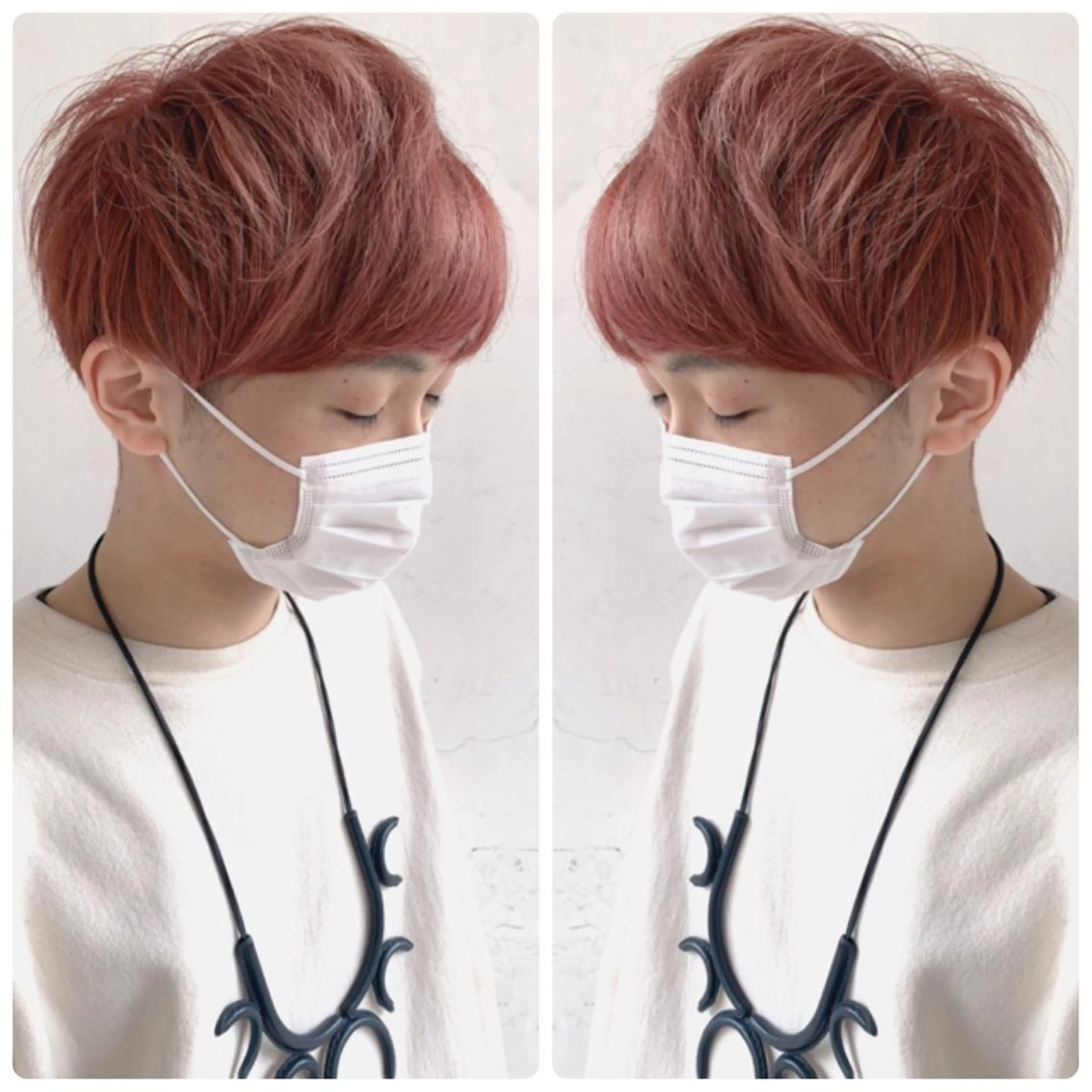 カラー メンズ ショートボブ メンズハイライト デザインカラー ハイライトカラー ボブ ヘアカラー トリートメント 京都大人女性ショート 徒歩1分/秋山のヘアスタイル