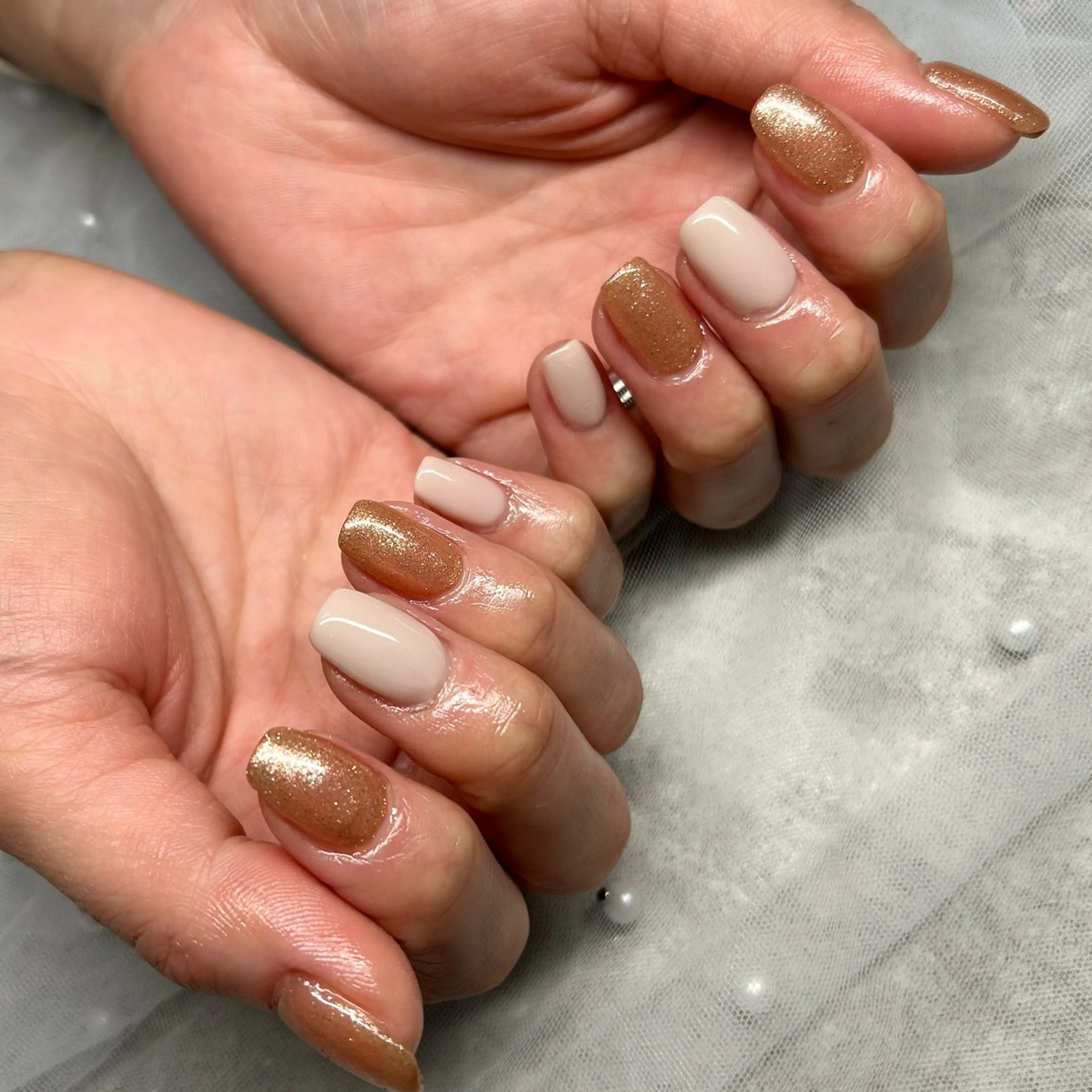 ネイル ゴールド ハンドネイル ten nail salon　かえでのネイルデザイン