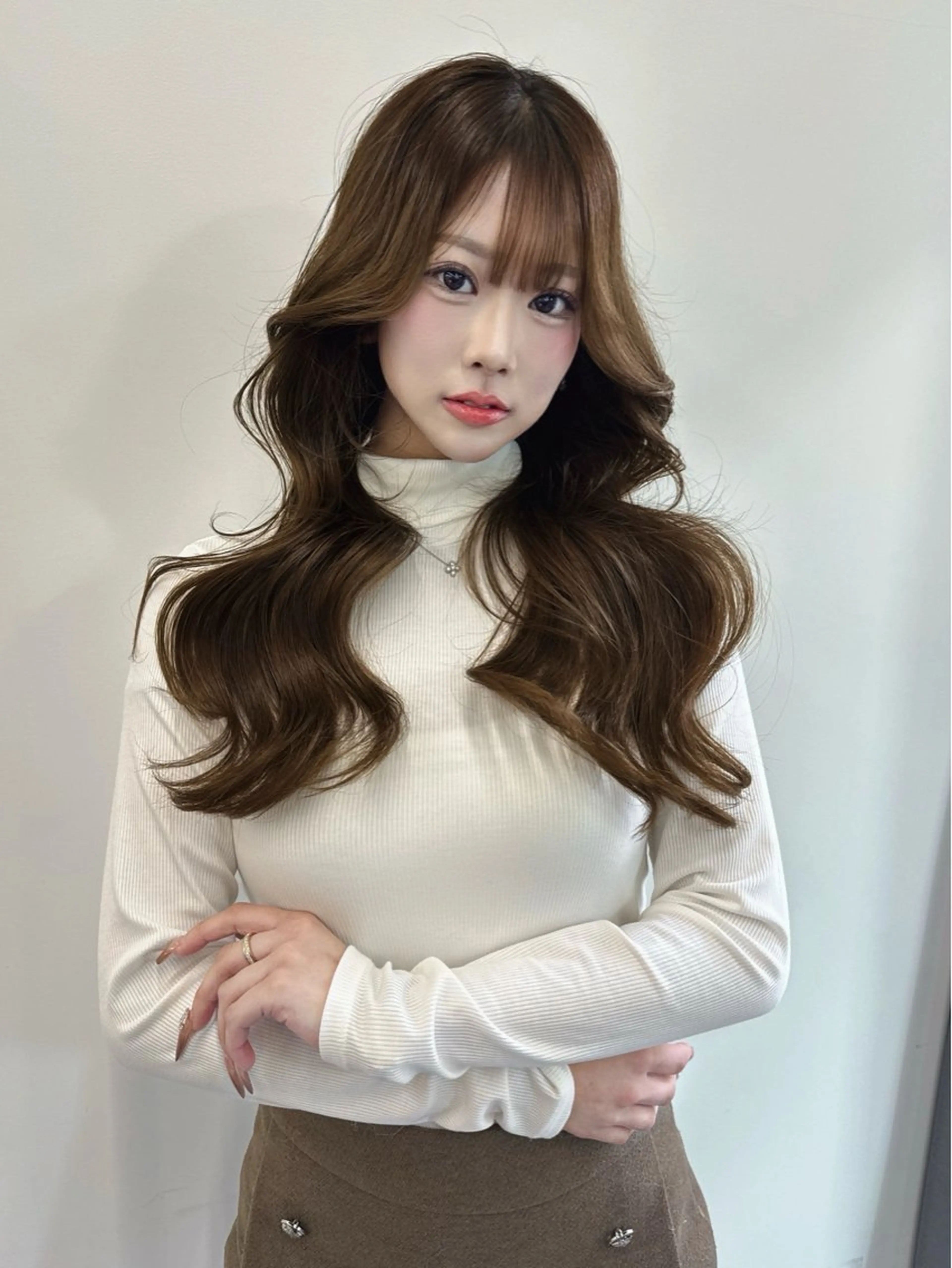 ロング ボブ ハイライト 髪質改善 夏目唯衣/透明感 /艶カラーのヘアスタイル