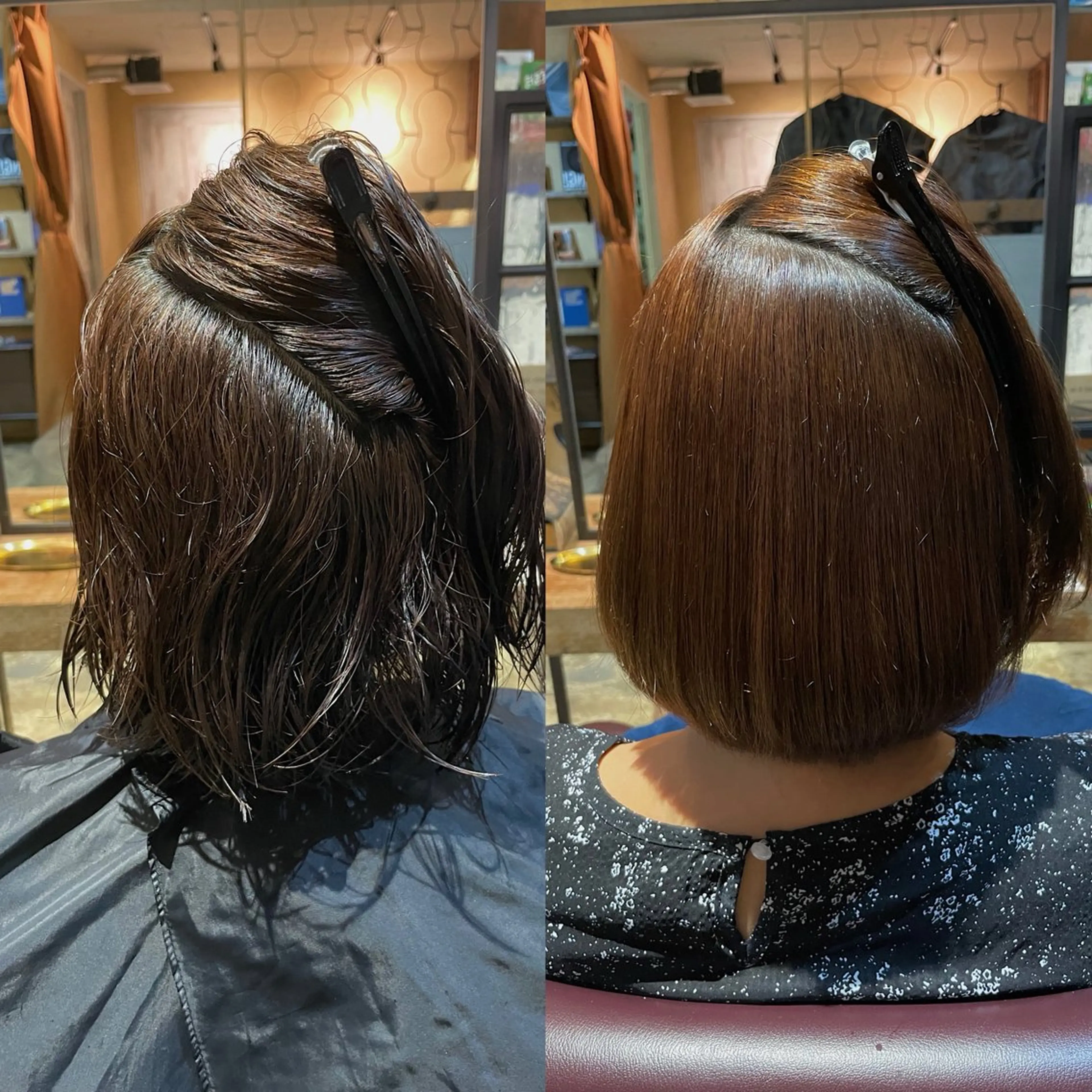 ミディアム 縮毛矯正 縮毛矯正 /艶カラー risako🫧のヘアスタイル