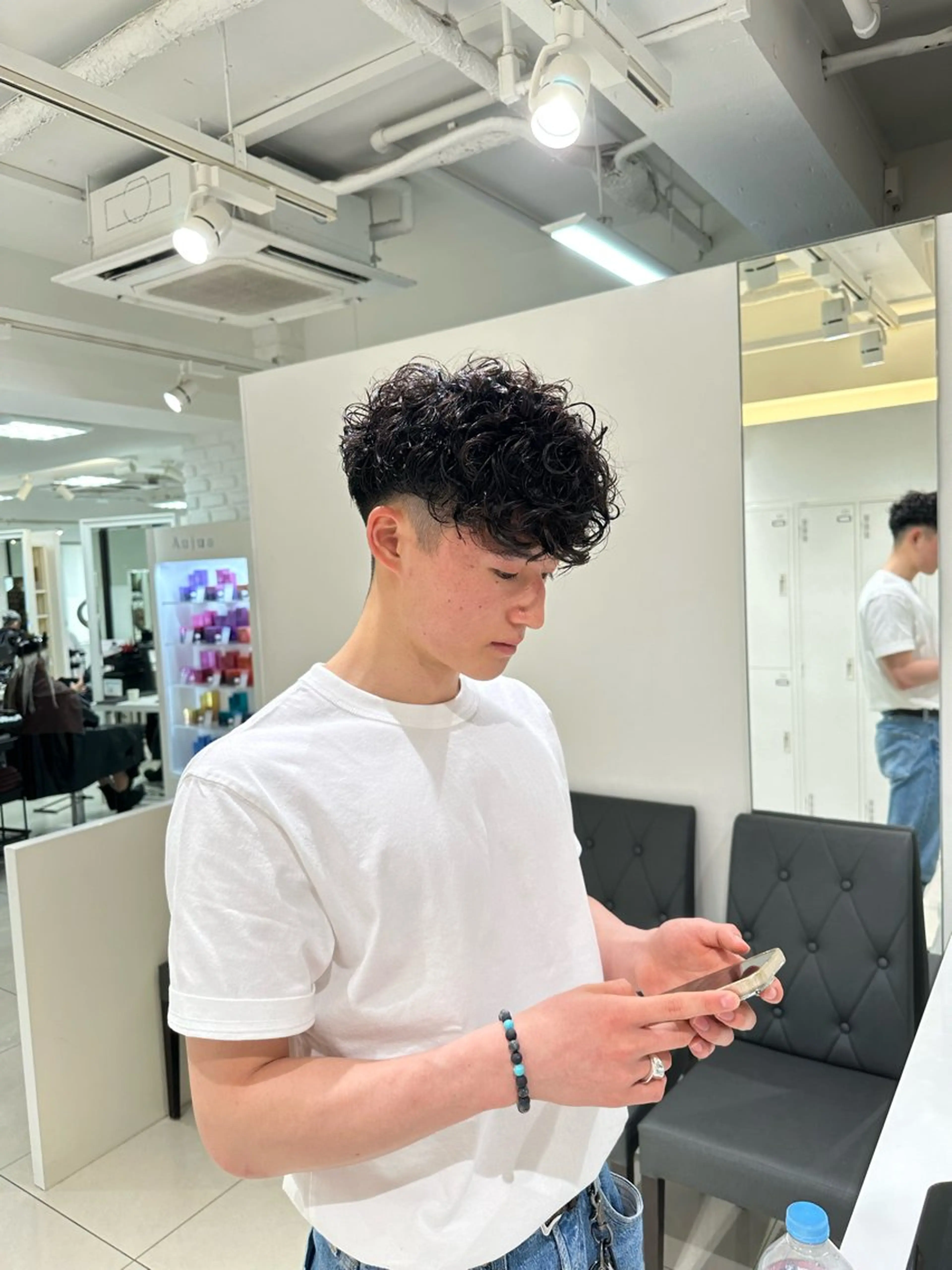 ショート パーマ メンズ スペインカール 外国人風カラー カット パーマ トリートメント フェザーパーマ職人 🪶ryosukeのヘアスタイル