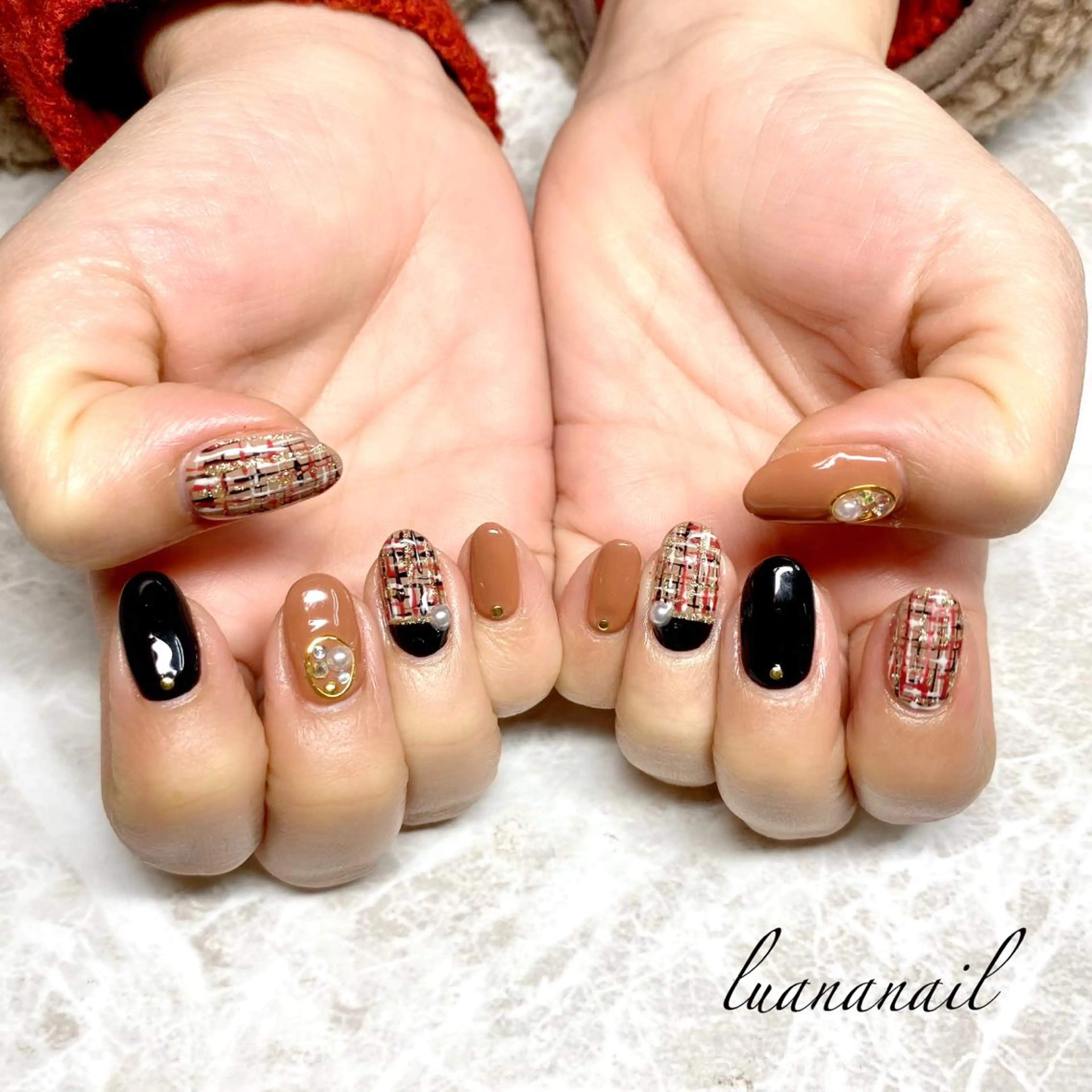 ネイル ツイードネイル ハンドネイル luana nailのネイルデザイン
