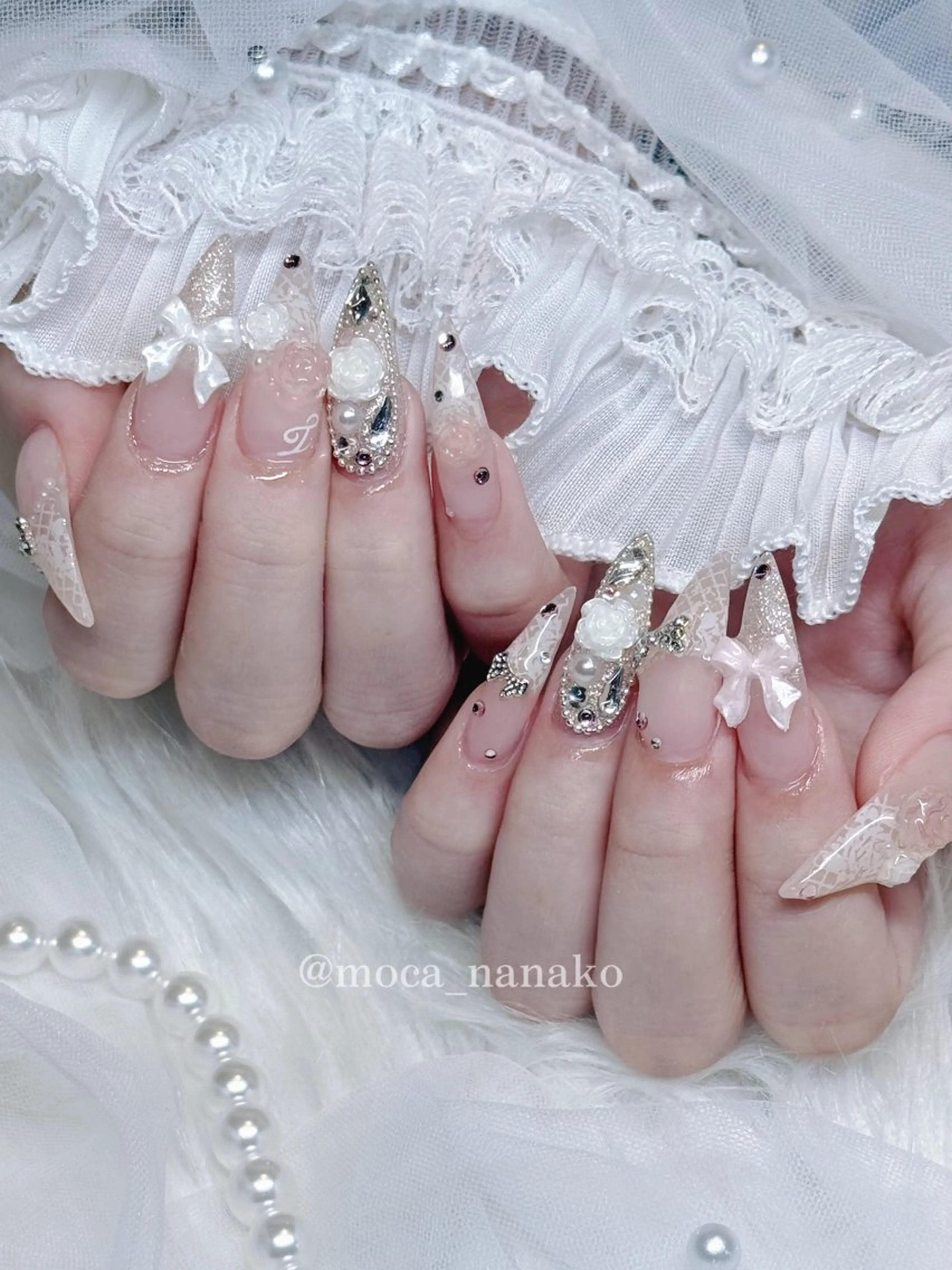 ネイル ガーリー moca by Lee 心斎橋所属・moca 心斎橋 nanako .のネイルデザイン