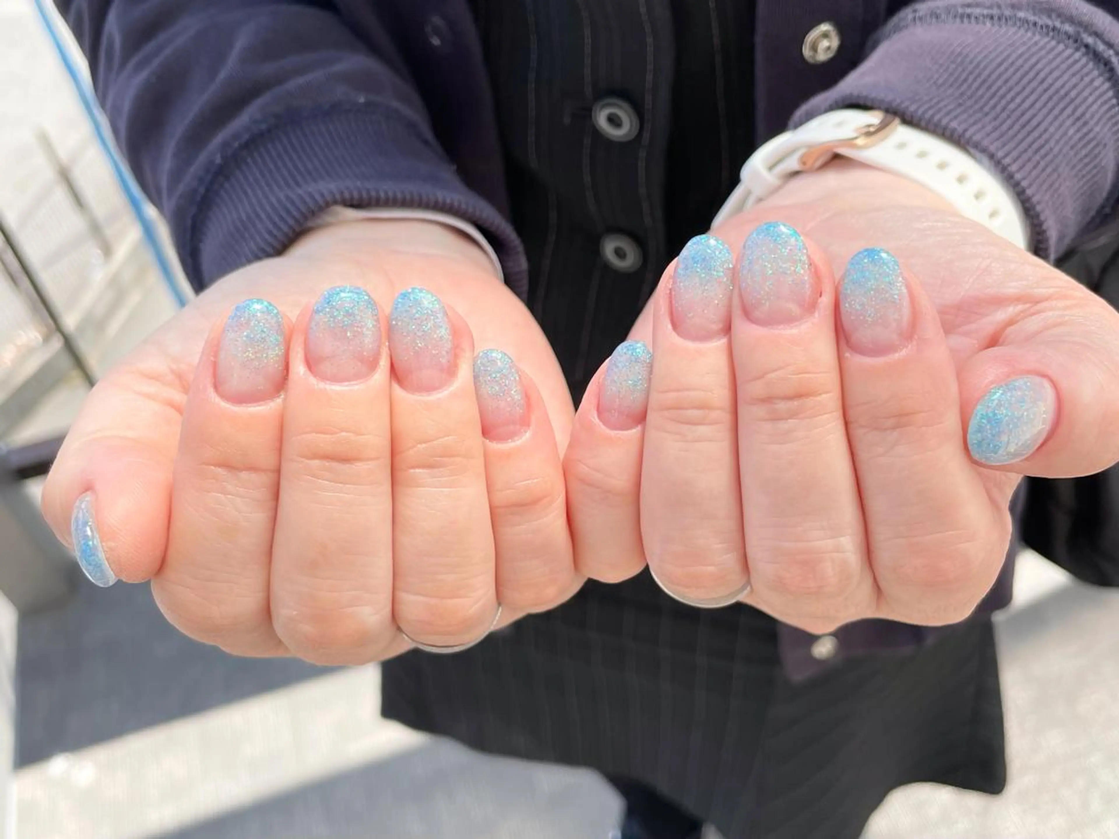 ネイル グラデーション ラメ(グリッター) ラメグラデーション ハンドネイル ハンドケア nail salon BONO所属・nail salon アトリエBONOのネイルデザイン