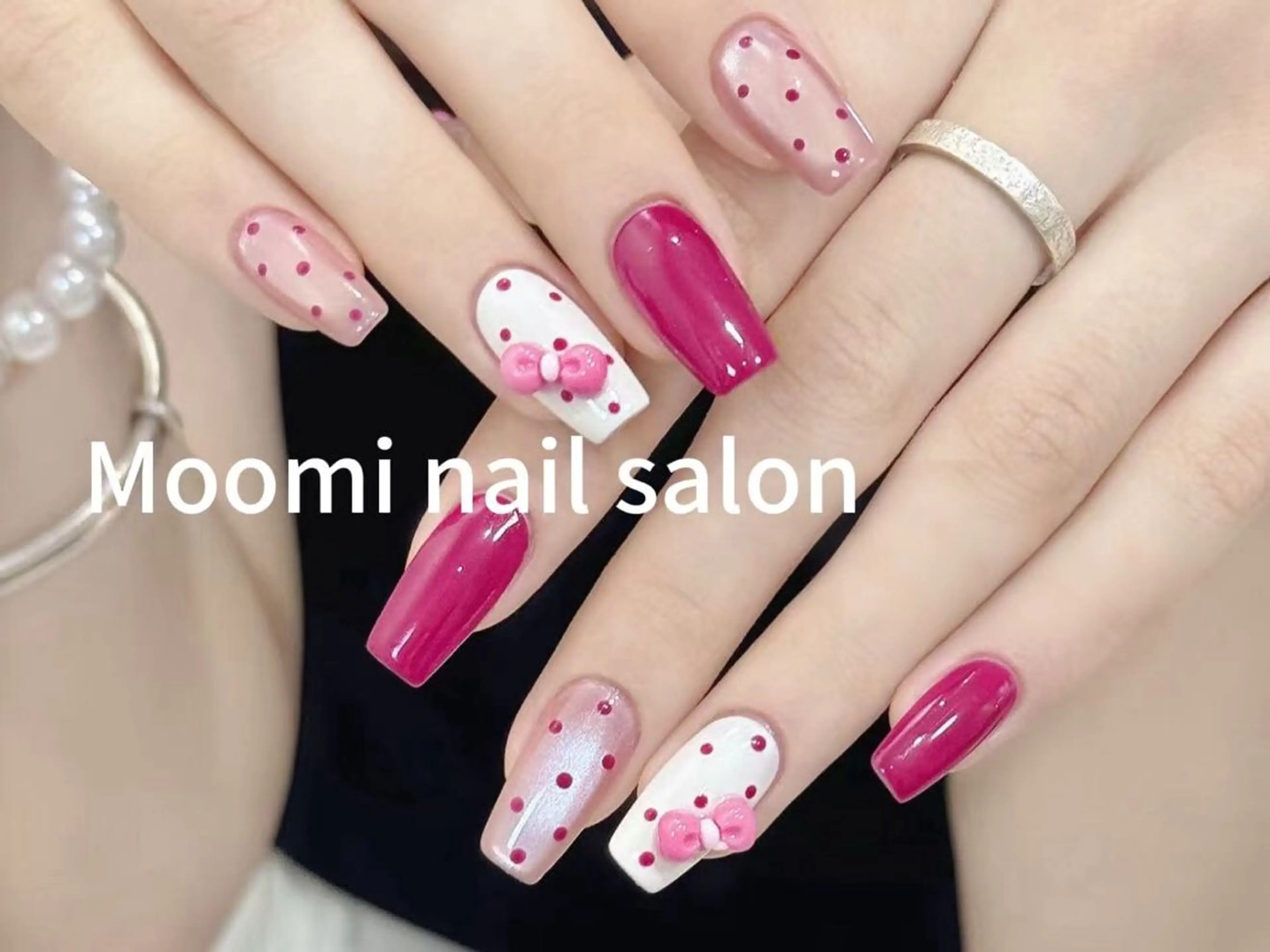 ネイル チークネイル フレンチネイル ジェルネイル グラデーション ハート ハンドネイル moomi nail スカルプ専門のネイルデザイン