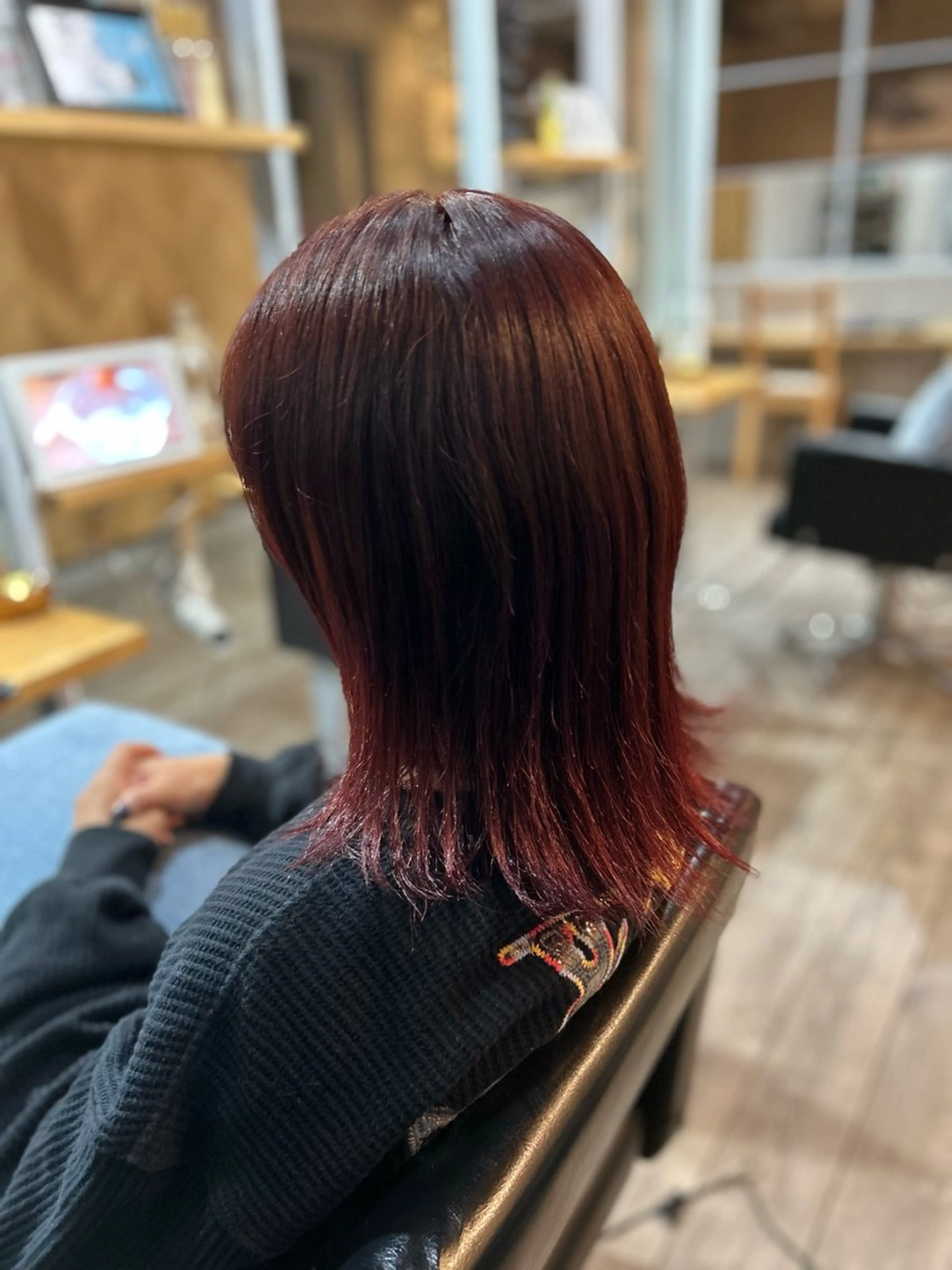 ミディアム カラー ブラウンカラー レッドカラー レッドブラウン aivee所属・吉祥寺/グロスカラー haruna☀️のヘアスタイル