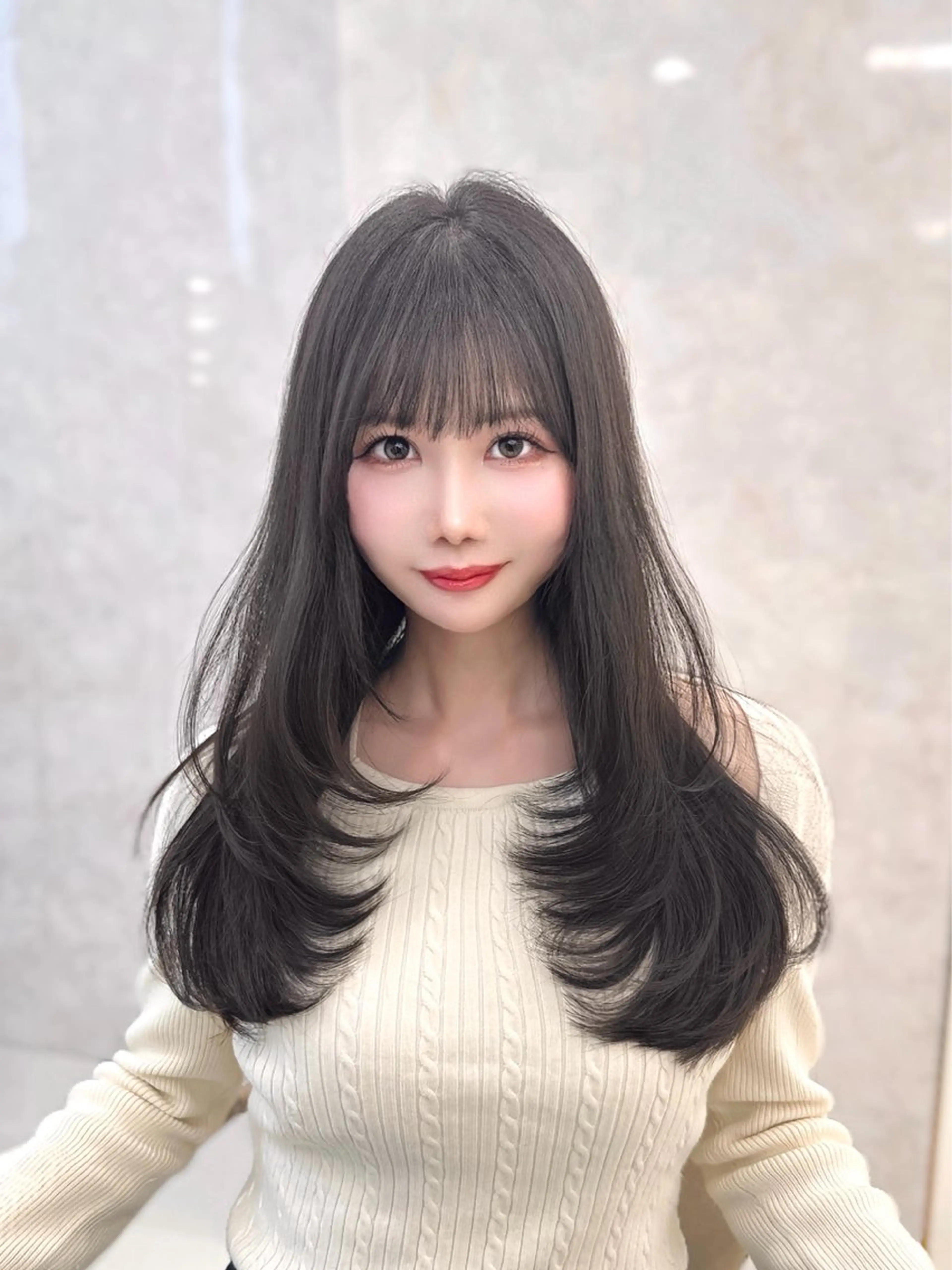 ロング カラー レイヤーカット カット ヘアカラー 似合わせ/レイヤー /顔まわり/池田歩樹のヘアスタイル