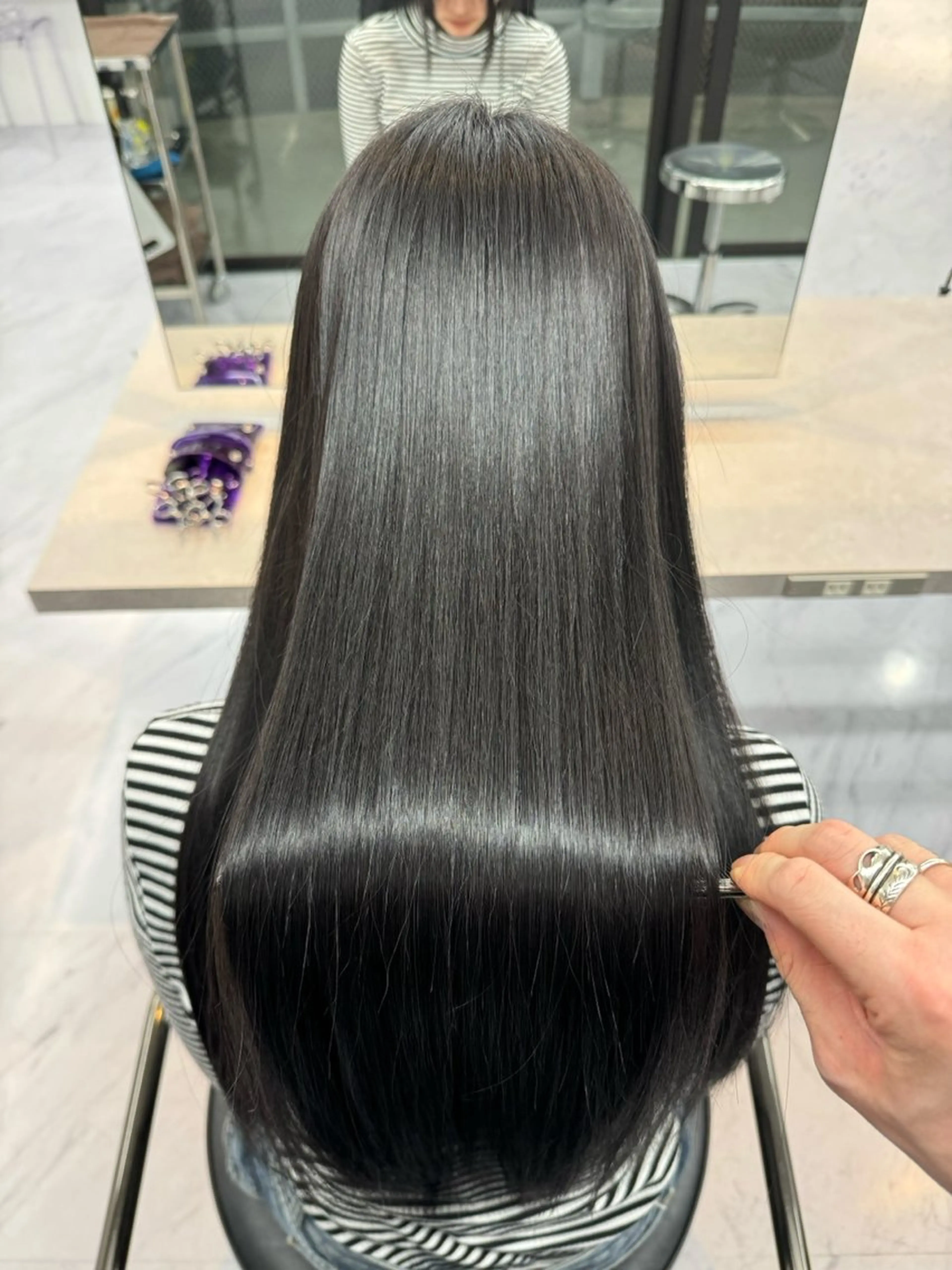 ロング カット 縮毛矯正 トリートメント 野口聖矢/縮毛矯正 髪質改善/ViVIEのヘアスタイル