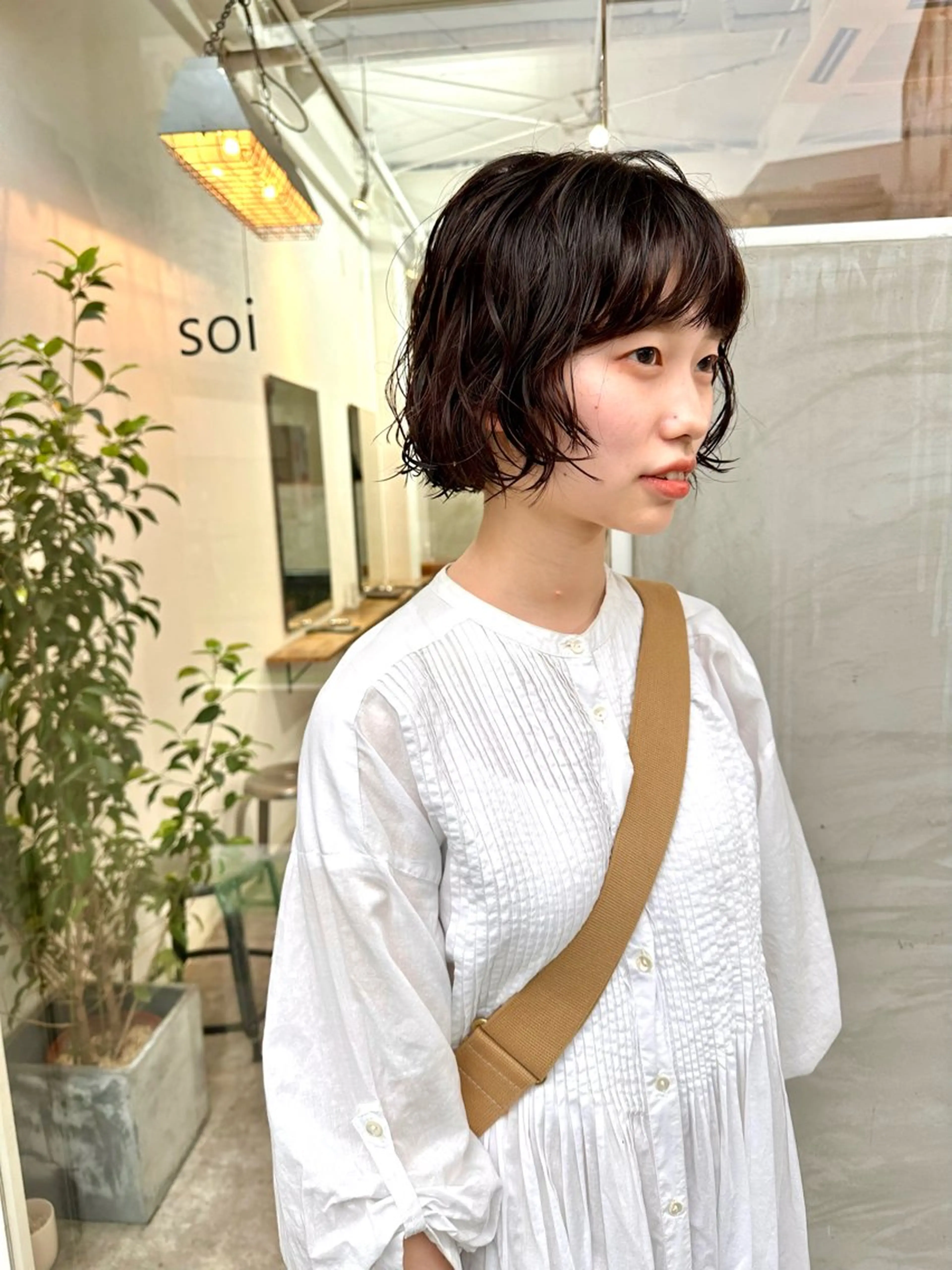 ショート パーマ ニュアンスパーマ カット パーマ トリートメント パーマ/透明感カラー /ボブ/吉田一生のヘアスタイル