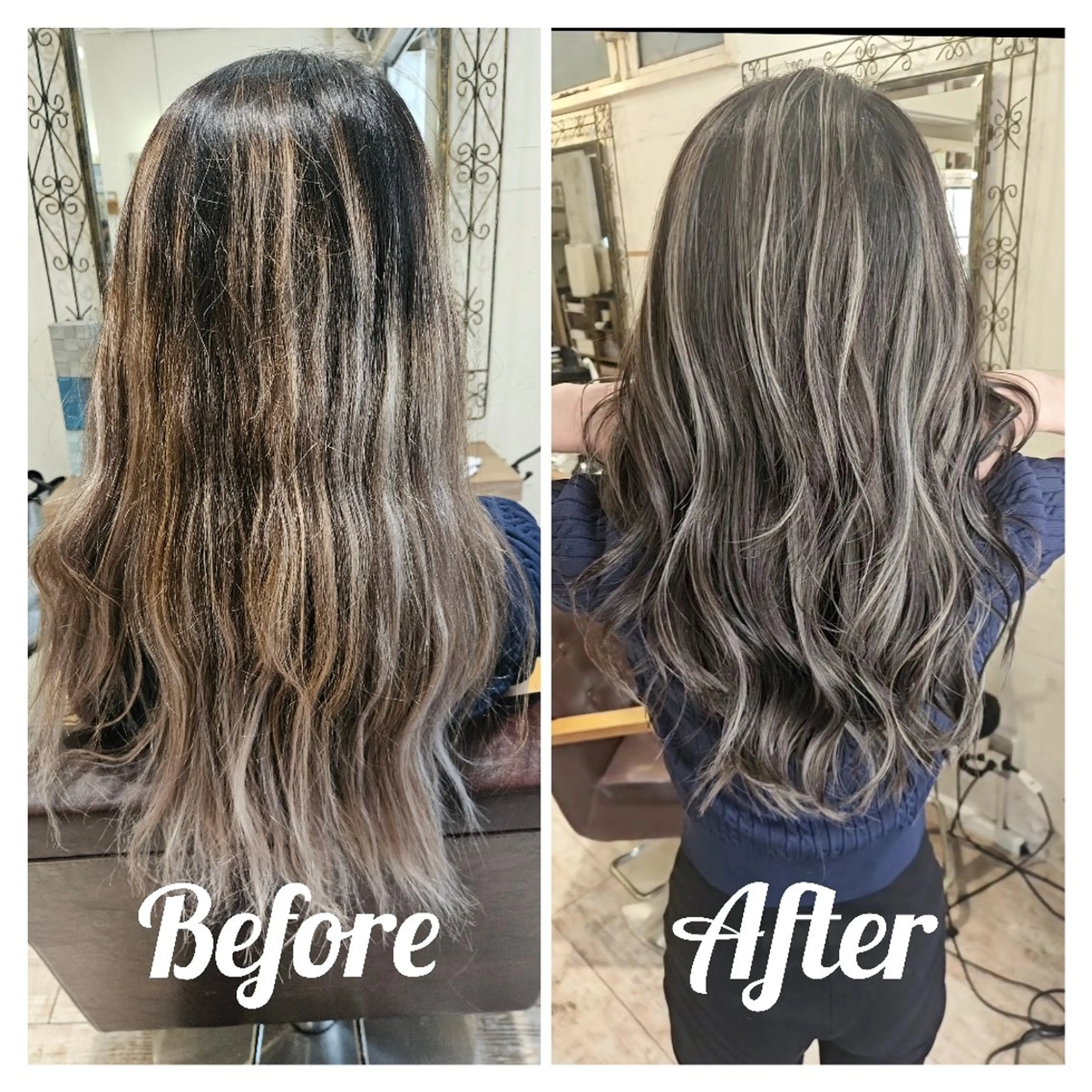 ロング ハイライト レイヤーカット ヘアカラー cherie所属・バレイヤージュ/ ハイライト/大内格のヘアスタイル