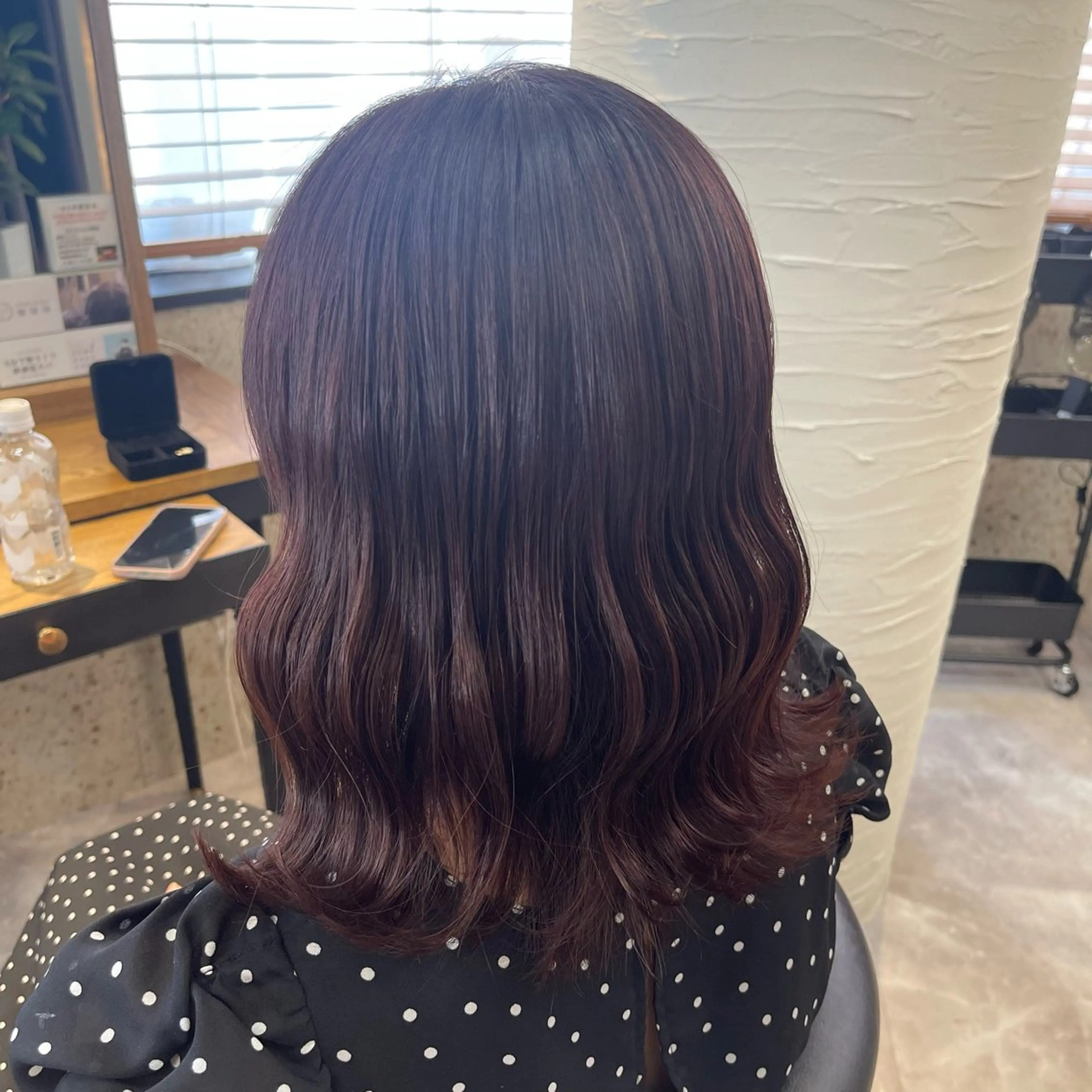 ミディアム カラー ヘアアレンジ ブリーチ ブラウンカラー ブリーチなしカラー ピンクカラー ピンクブラウン カットモデル募集 /池袋　/理奈のエステ・リラクイメージ