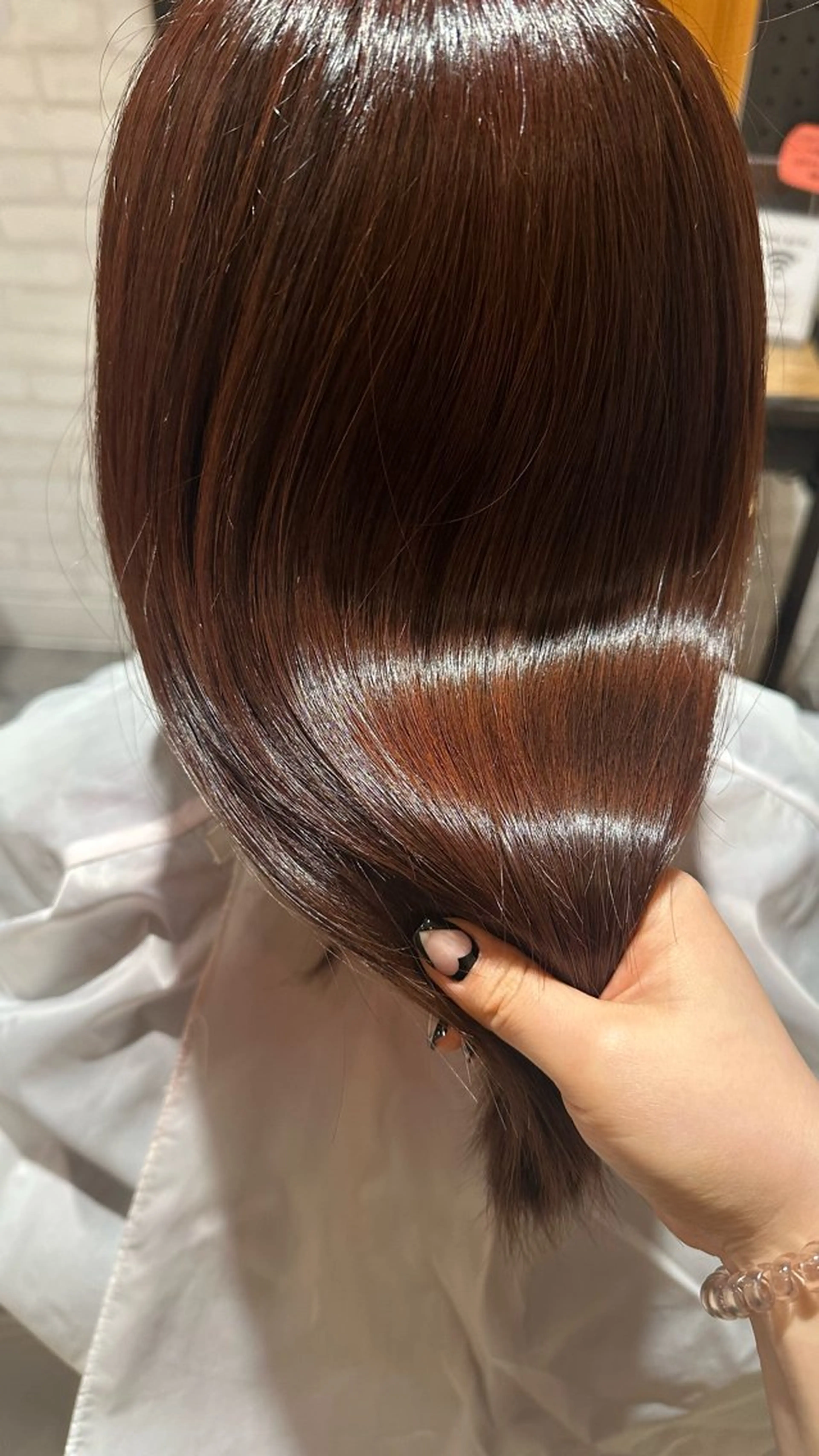 カラー ブラウンカラー レッドカラー 松本 羅華のヘアスタイル