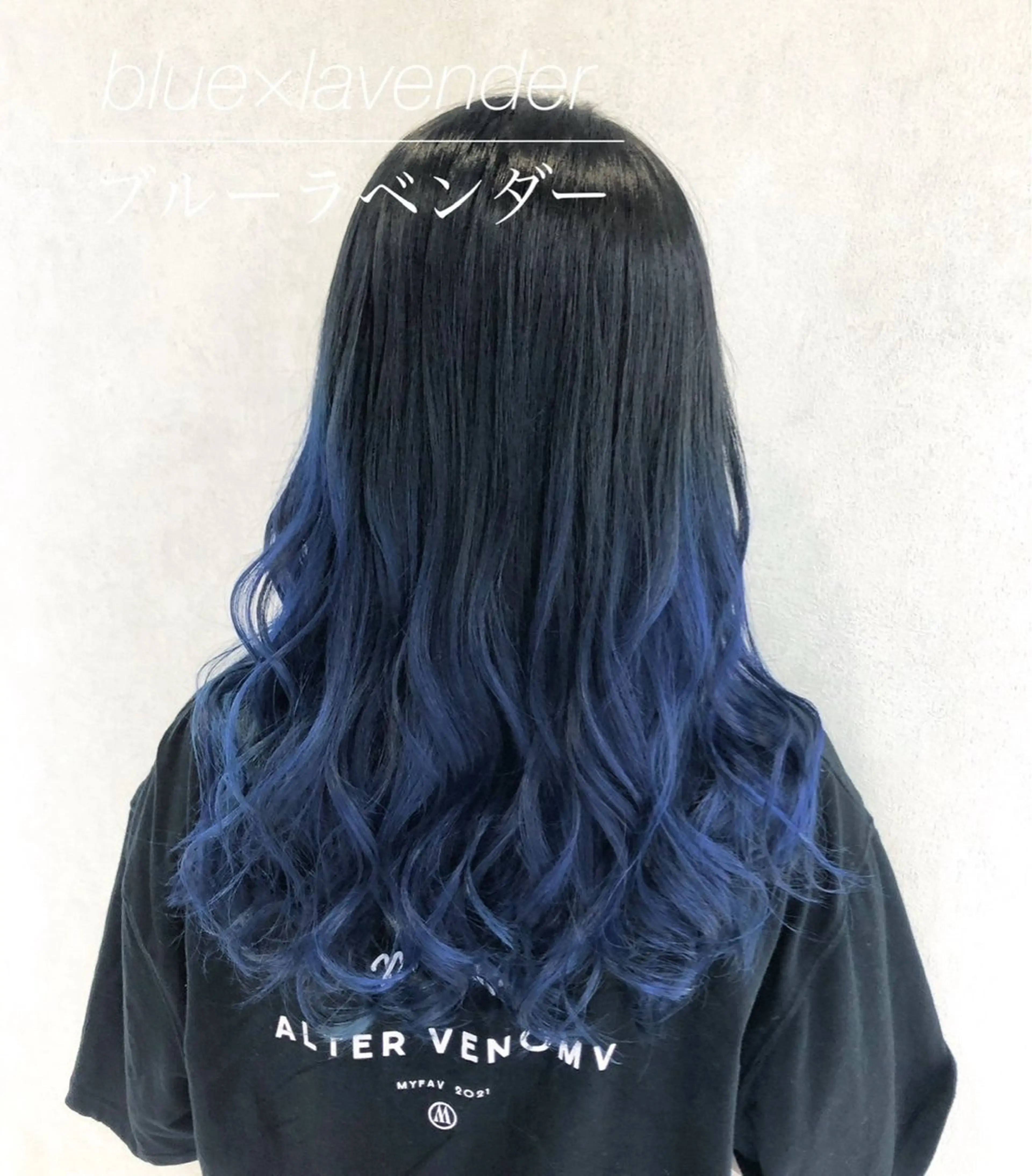 セミロング カラー ブルーカラー ブルーラベンダー ハイトーンカラー ラベンダーカラー エクステ 代表/七瀬/ギャル/ シールエクステ/渋谷のヘアスタイル