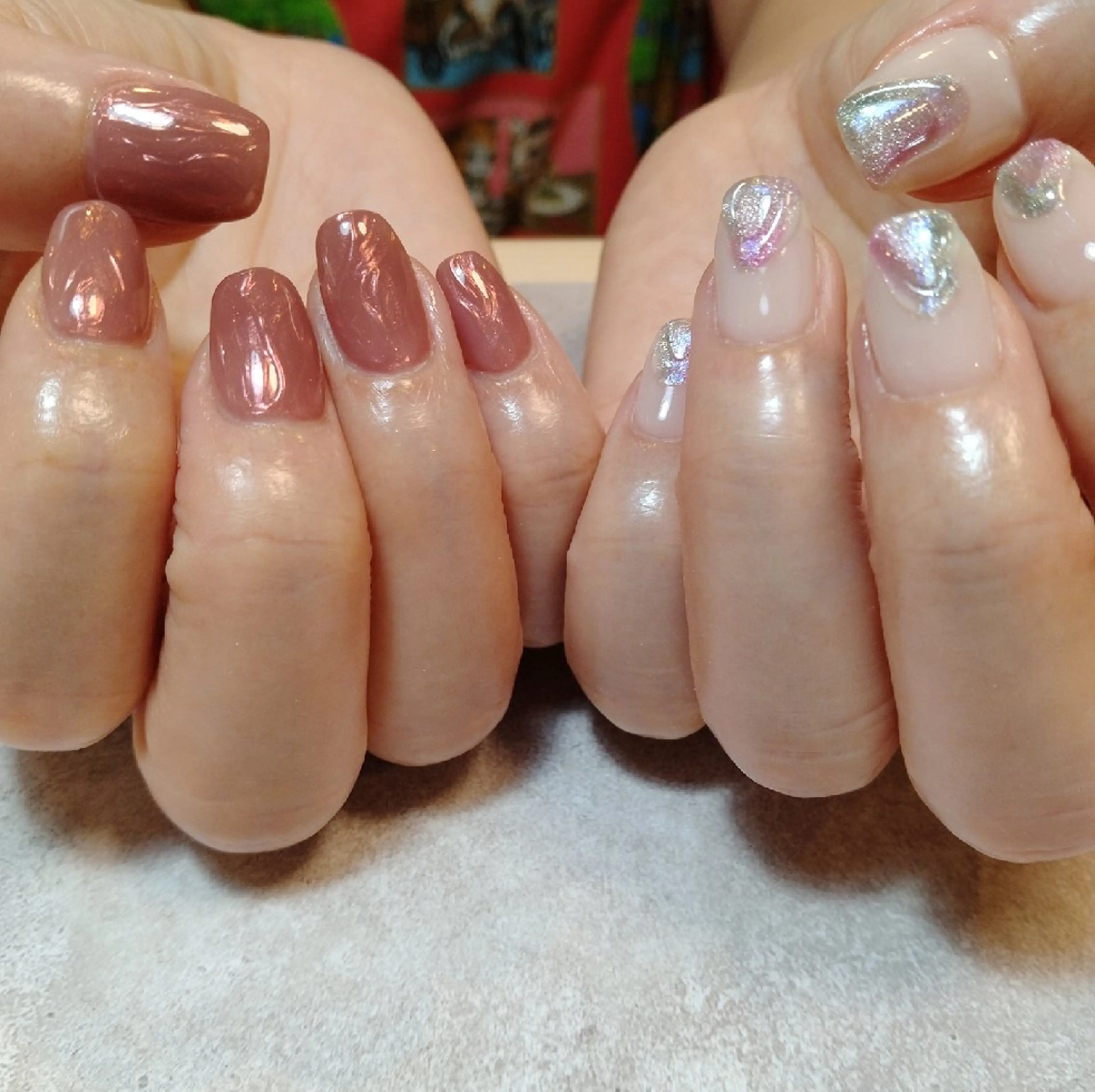 ネイル オーロラネイル ジェルネイル マグネットネイル ニュアンスネイル パラジェル ハンドネイル Nailsalon manoのネイルデザイン