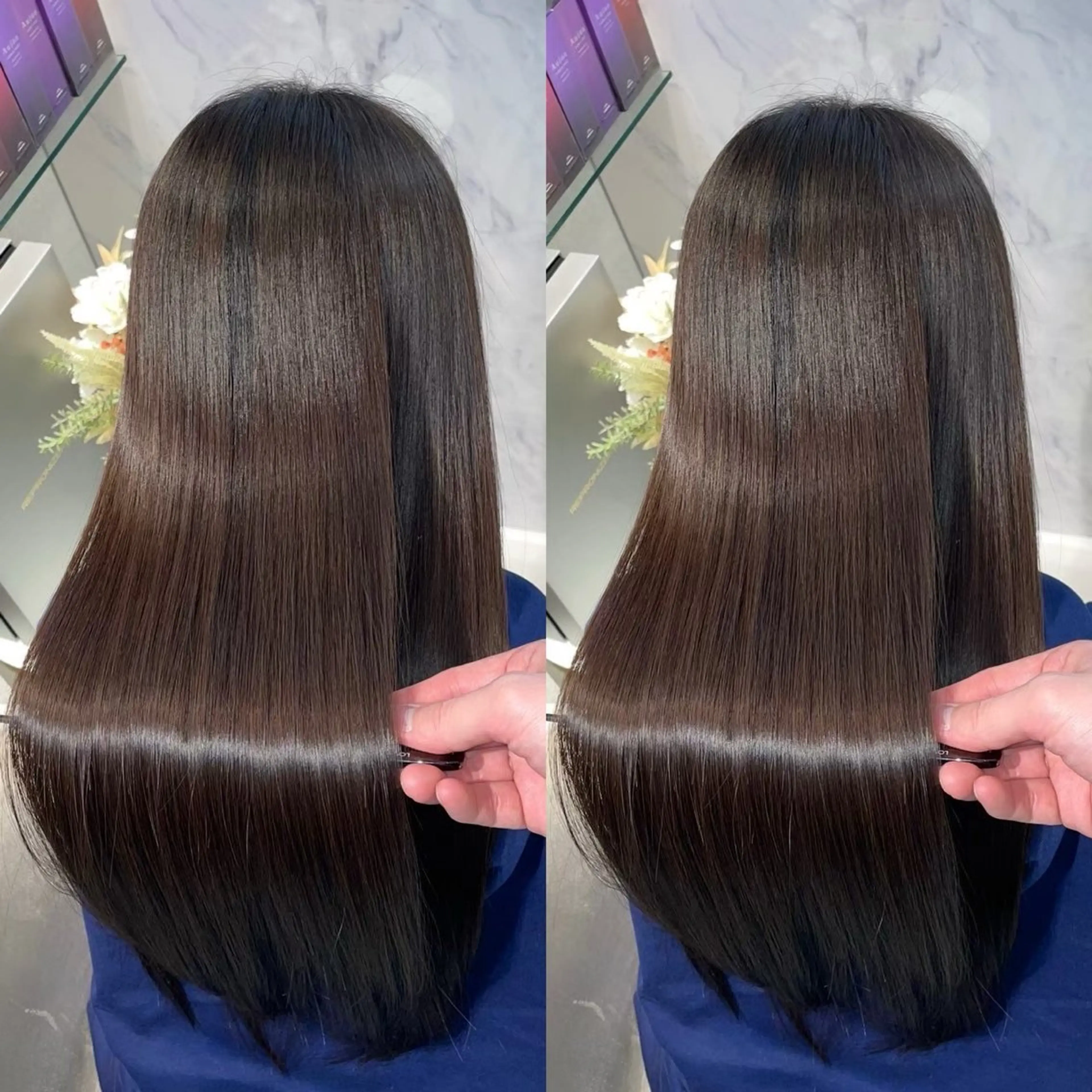 セミロング 半個室サロンyoures hair 髪質改善トリートメント東新宿店所属・榊原竜弥 髪質改善/美髪作りのヘアスタイル