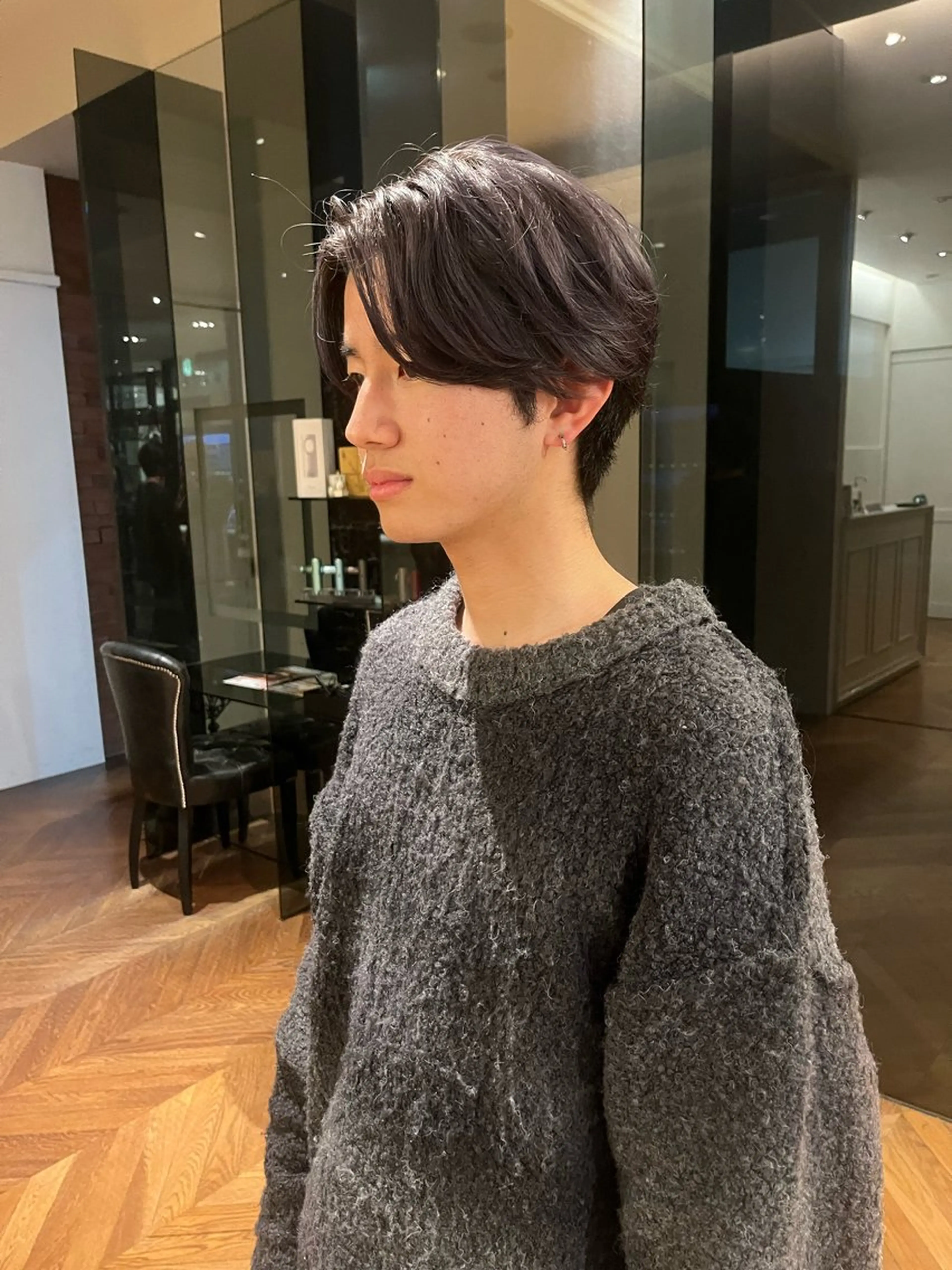 メンズ センターパート 学生（メンズ向け） カット 拓斗/天神/ メンズカット👑のヘアスタイル