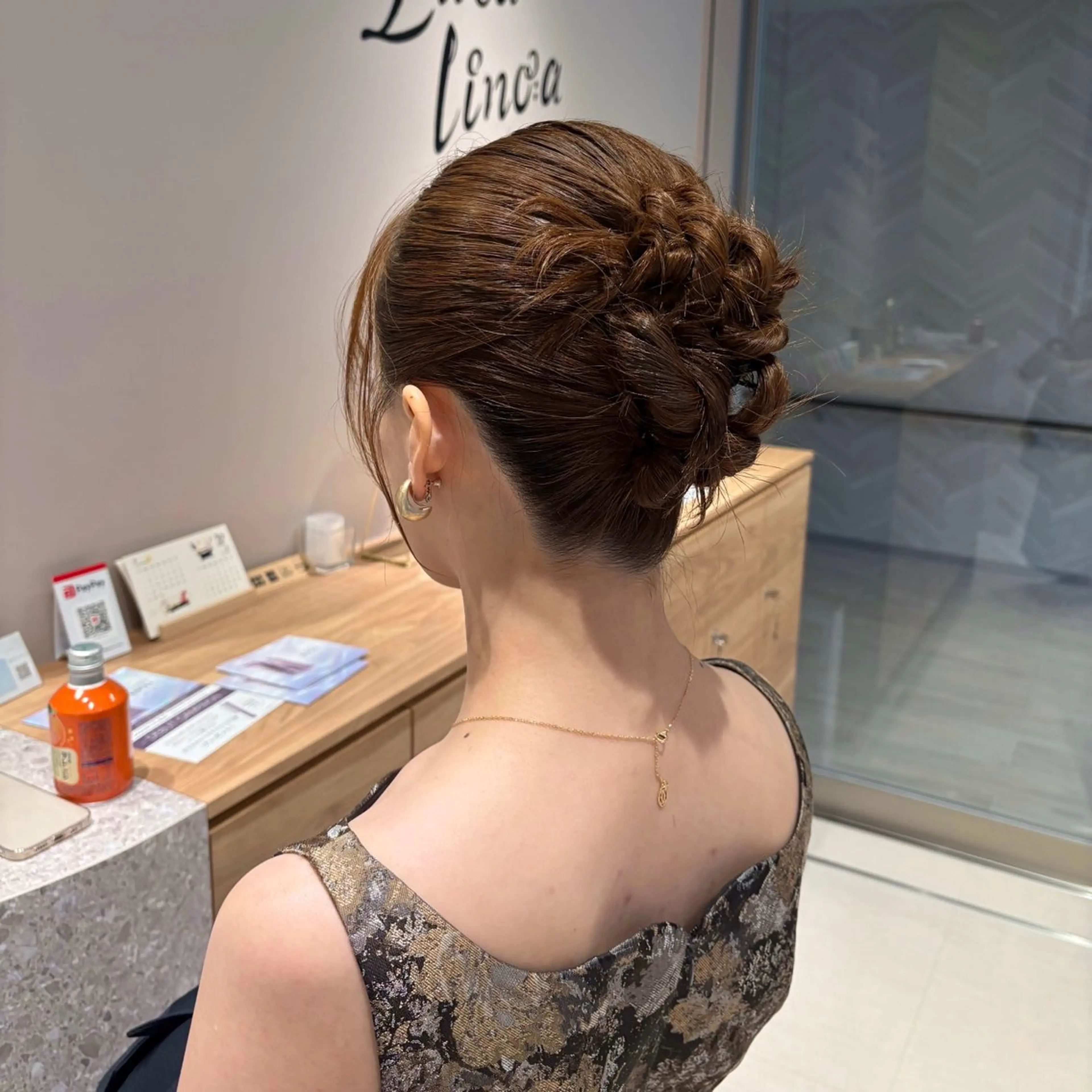 セミロング ヘアアレンジ ヘアセット 渡邉 由香のヘアスタイル