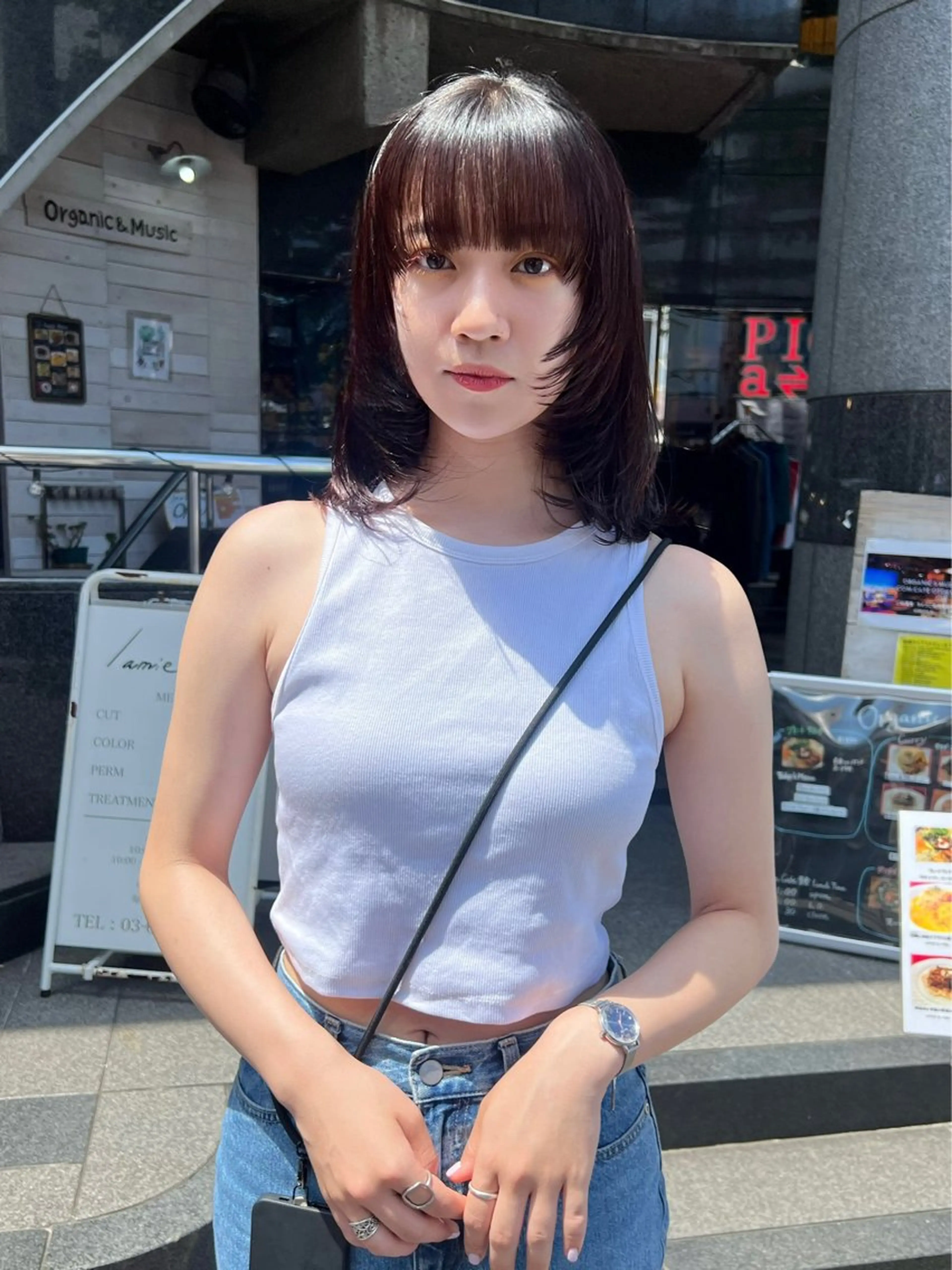 セミロング レイヤーカット カット AI TOKYO　S所属・mizuki 【韓国レイヤー】のヘアスタイル