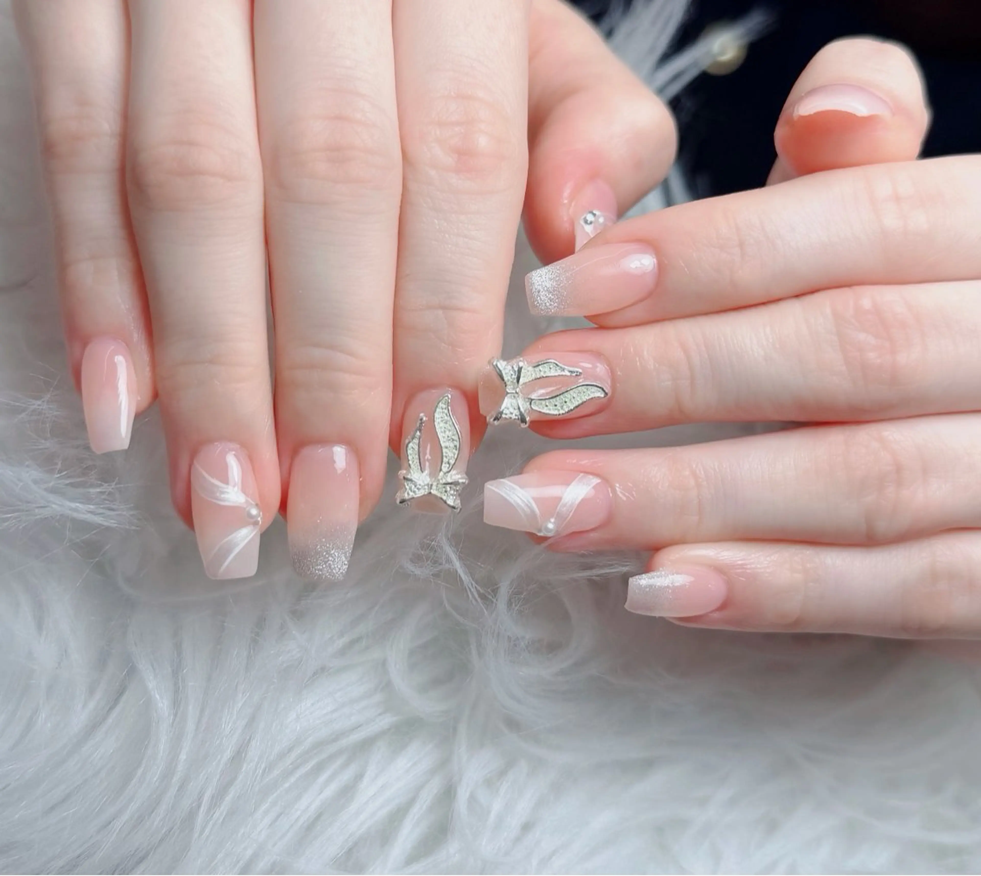 ネイル アートネイル フレンチネイル ジェルネイル 韓国ネイル マグネットネイル ハンドネイル Lenie Nail Okuboのネイルデザイン