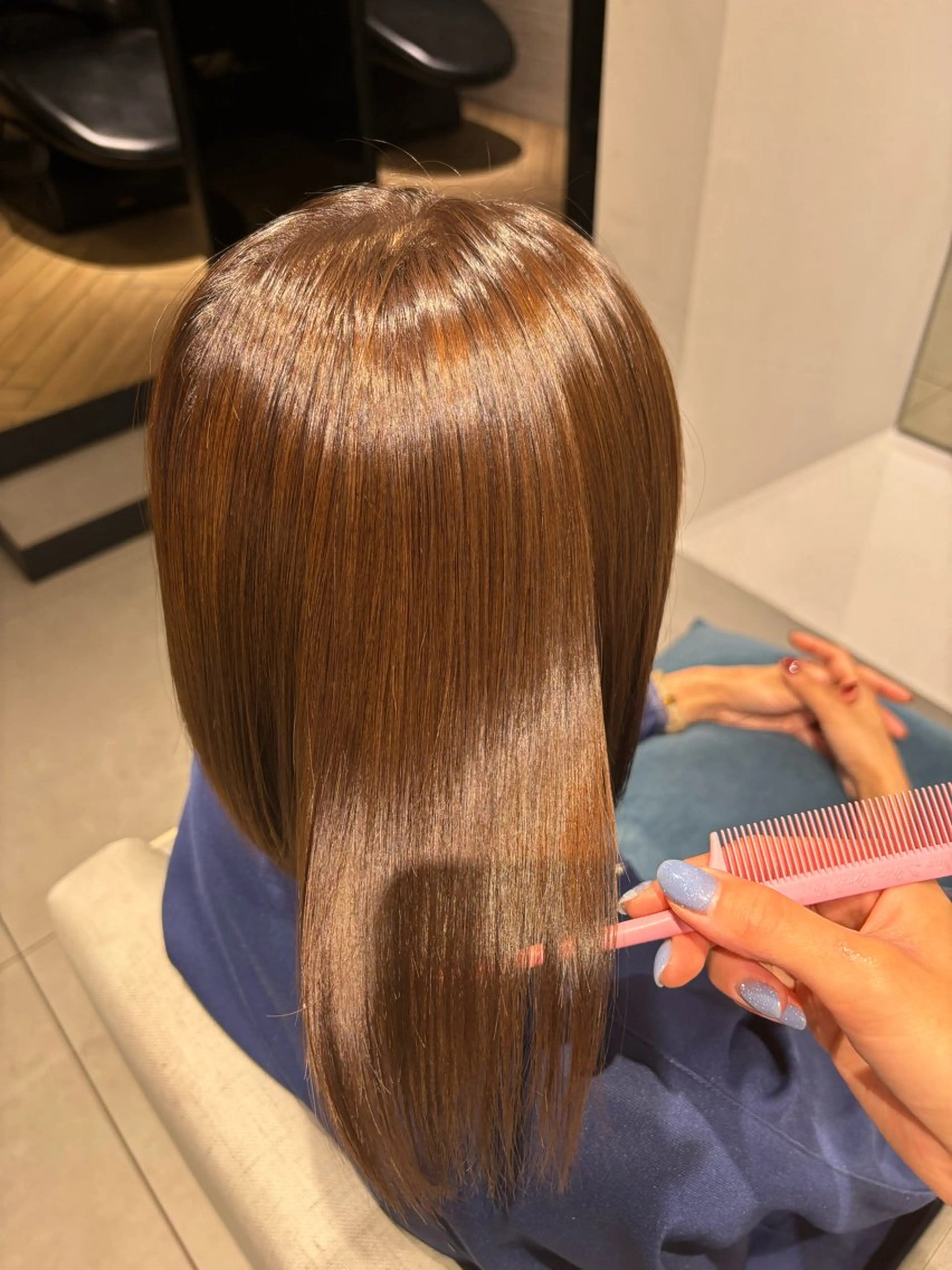 ミディアム 縮毛矯正 縮毛矯正 銀座/髪質改善/韓国 カラー🍓原田侑依のヘアスタイル