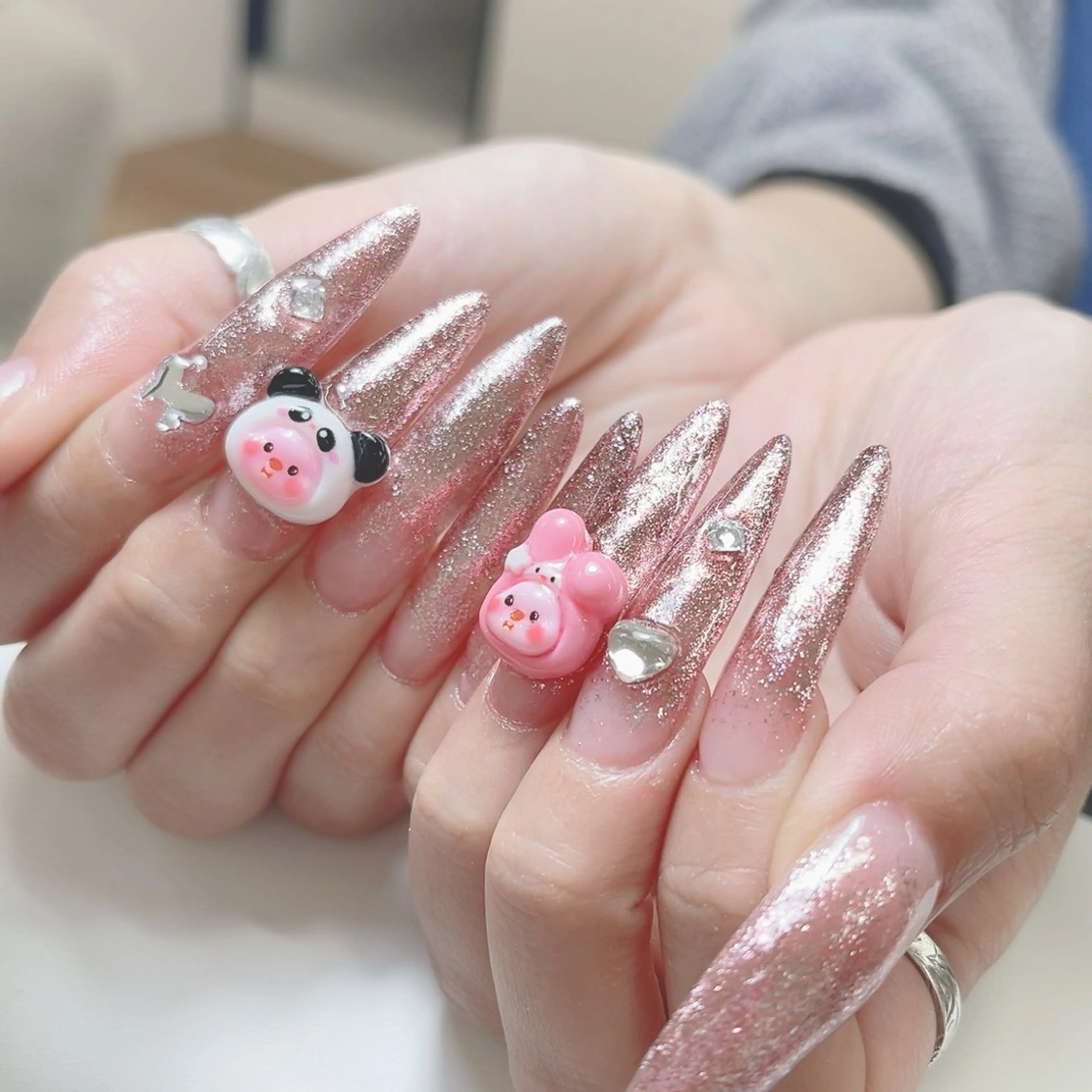 ネイル candy nail 韓国風ワンホンネイルのネイルデザイン