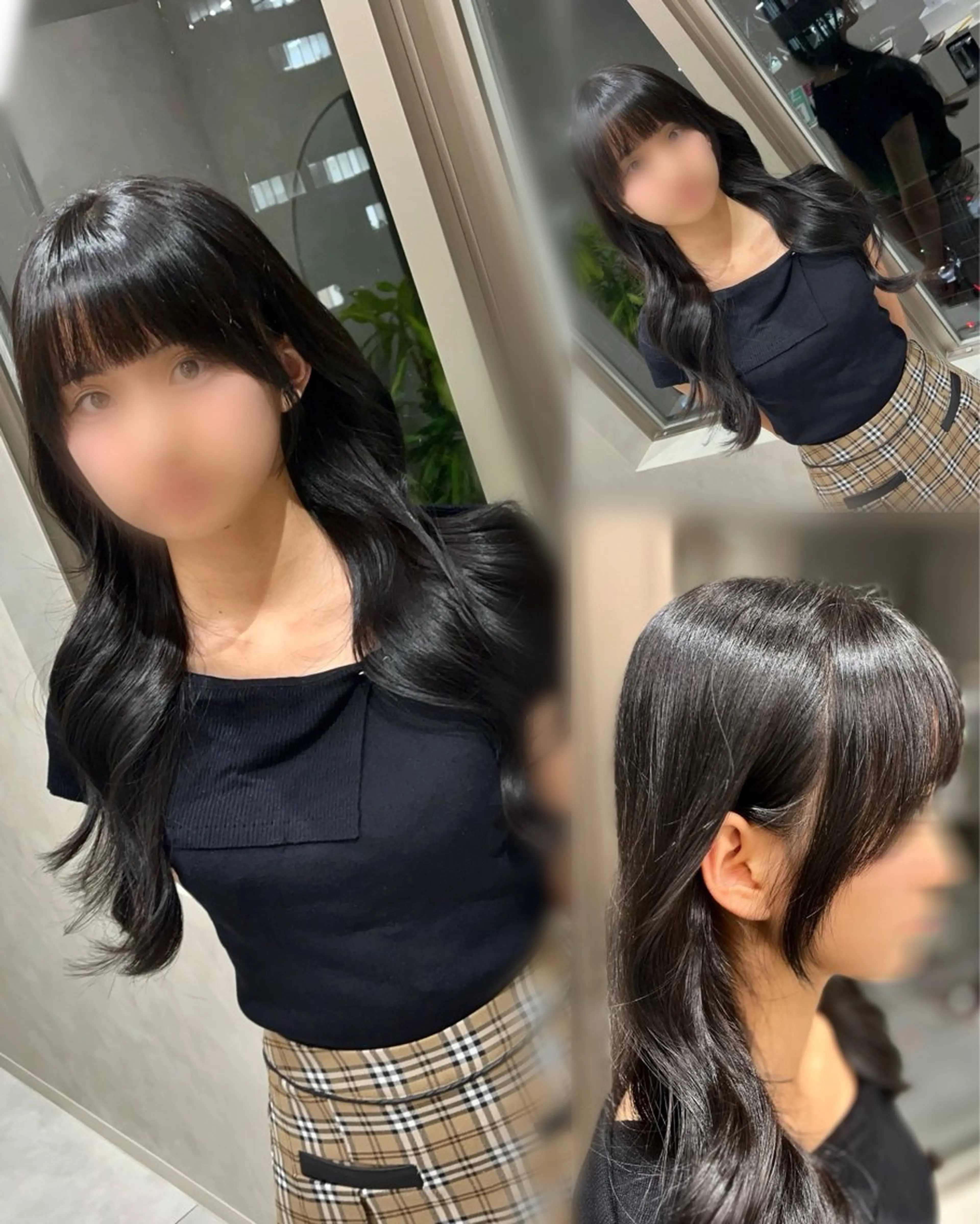 ロング 顔まわりレイヤー 韓国風ヘア レイヤーカット ロング カット ヘアカラー トリートメント Eleanor枚方店 /梅木雄治のヘアスタイル
