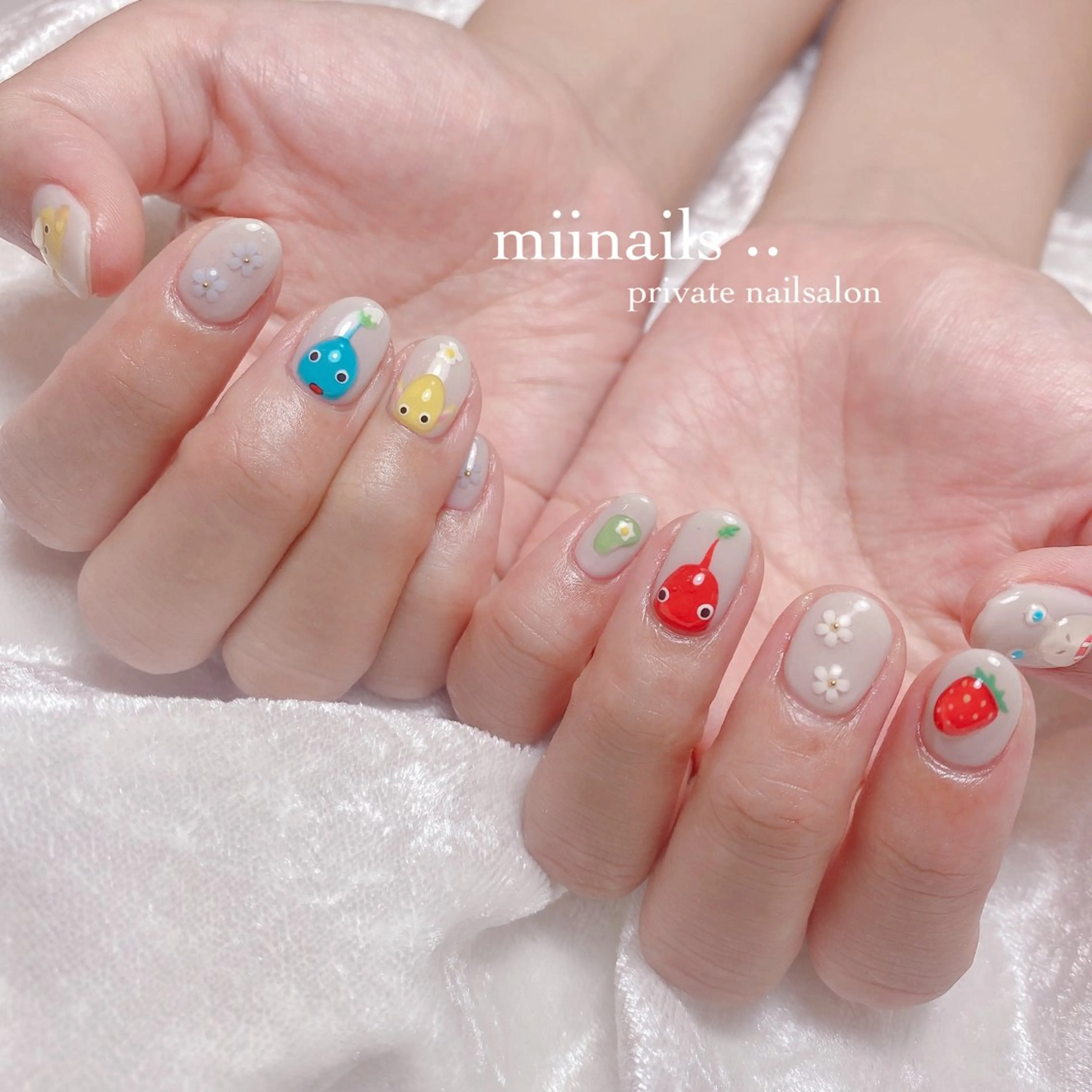 ネイル フレンチネイル 韓国ネイル ワンホンネイル ハンドネイル nailsalon miinailsのネイルデザイン