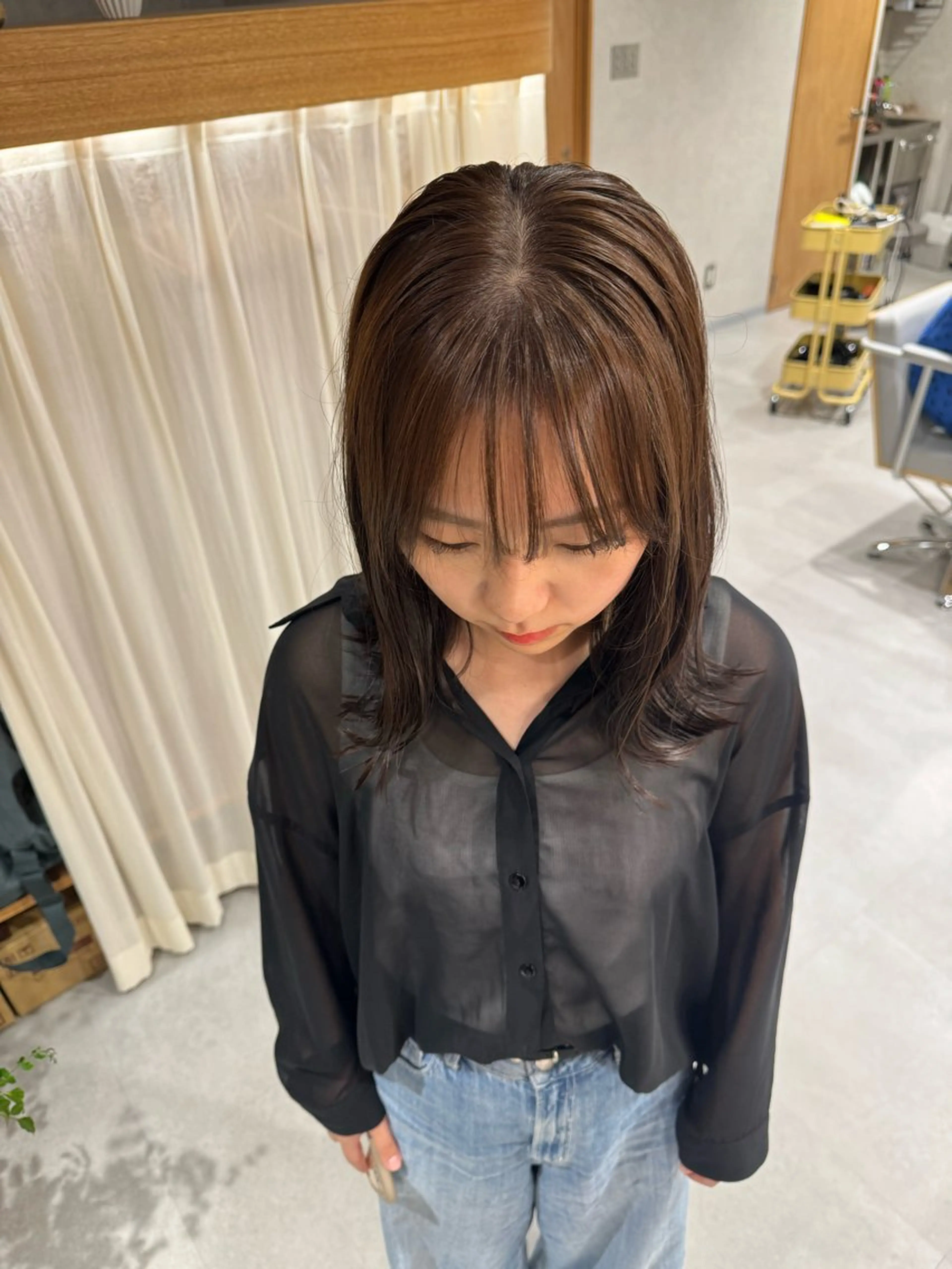 ミディアム レイヤー/ボブパーマ /垢抜け/タクミのヘアスタイル