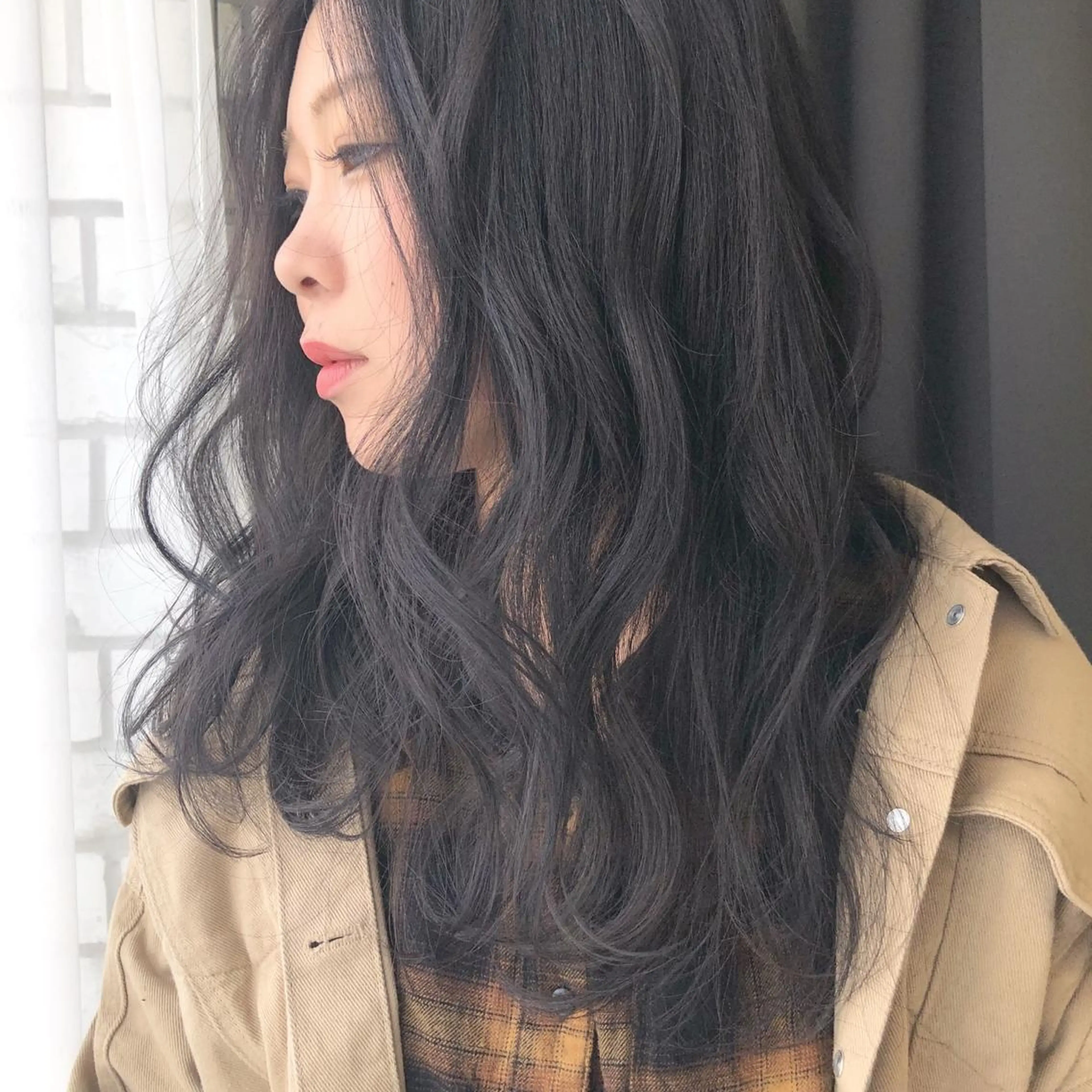 ロング カラー ブリーチ ブリーチなしカラー パープルカラー ORIKA 美容室のヘアスタイル