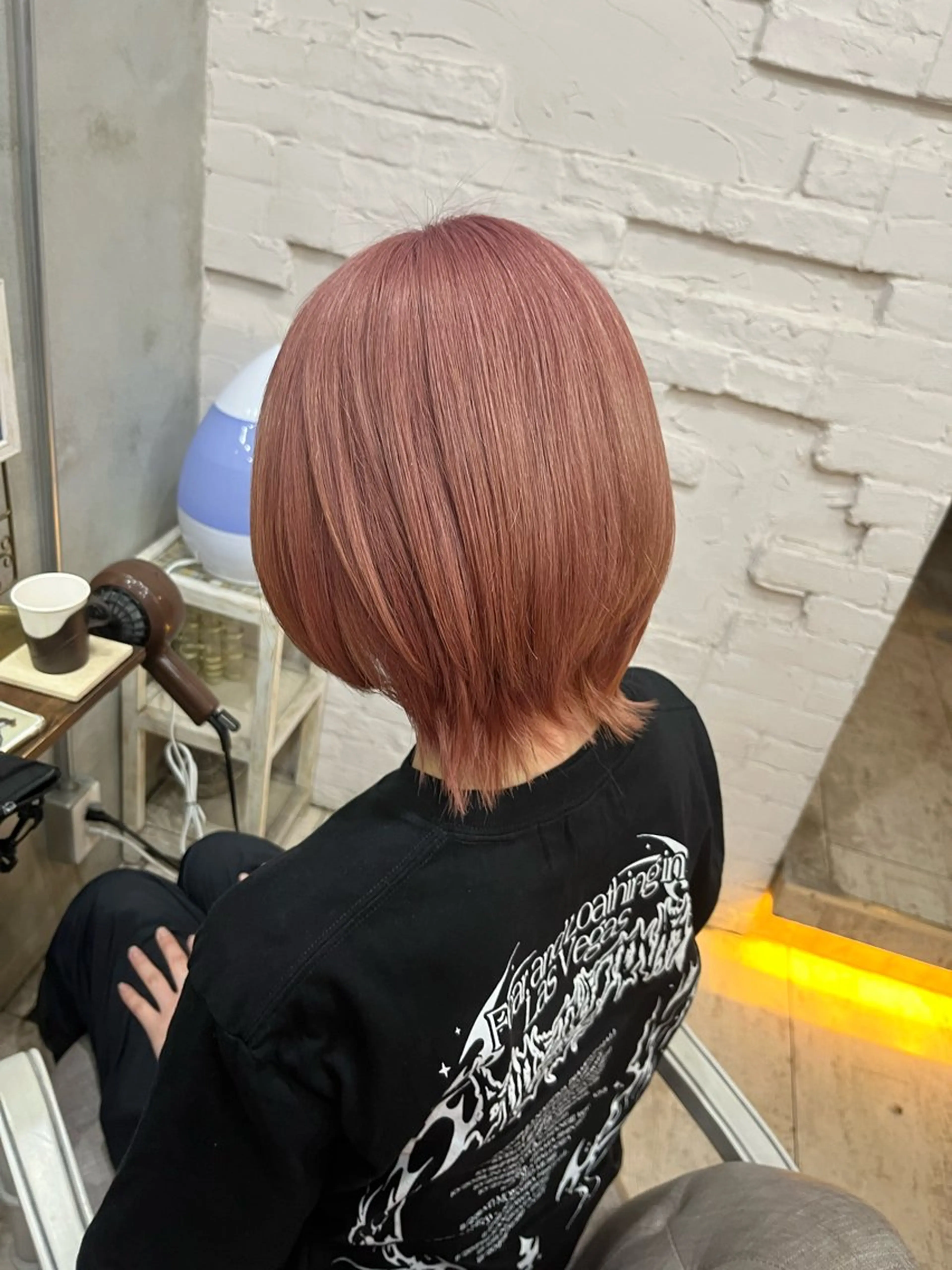 ミディアム カラー ベージュカラー ピンクカラー ピンクベージュ ヘアカラー トリートメント 艶髪/ハイトーン/ ヘアセット/モエノのヘアスタイル