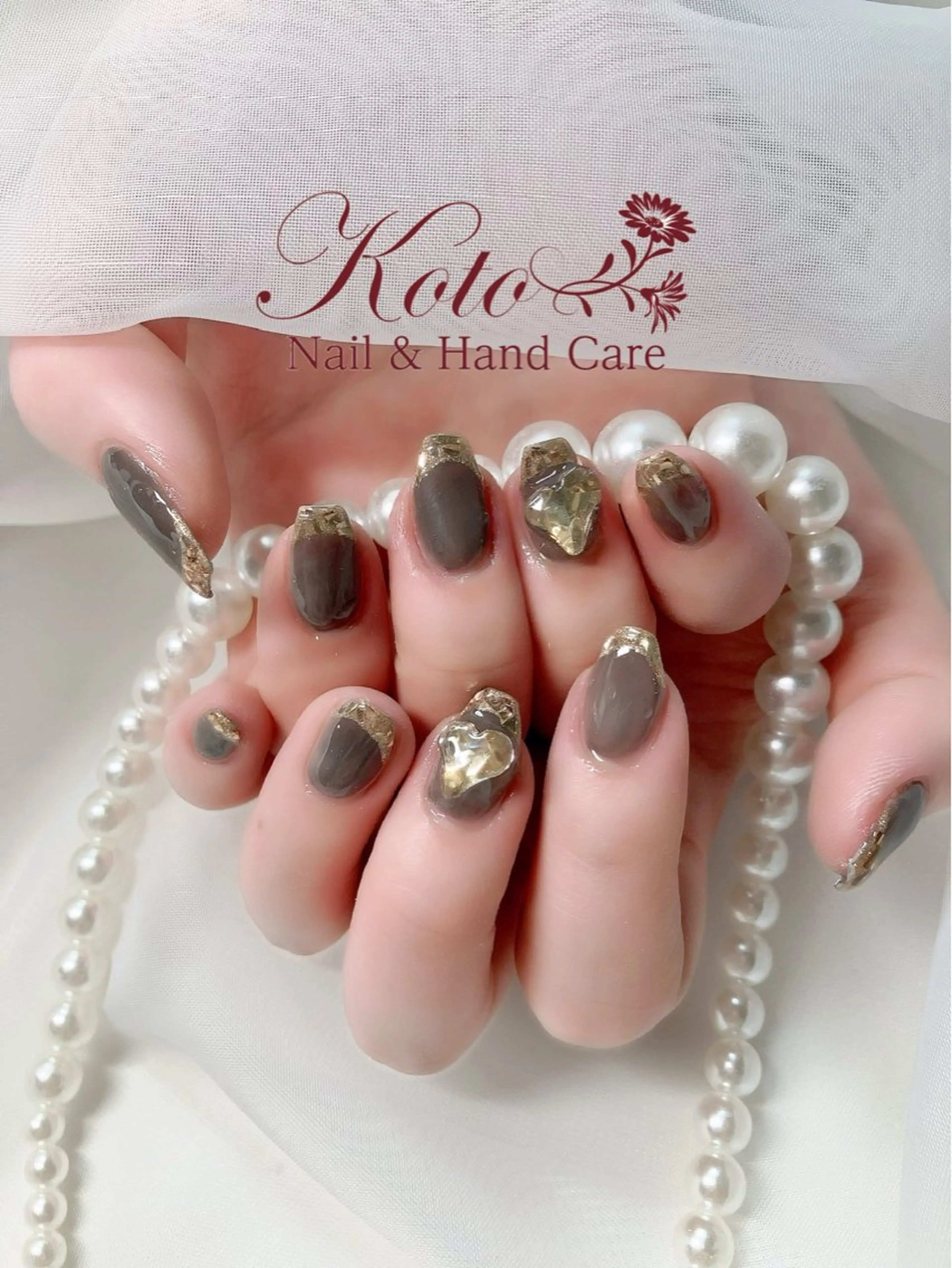 ネイル 長さ出し フレンチネイル ジェルネイル ガラスフレンチ 持ち込み ハンドネイル Nail Salon KOTOのネイルデザイン