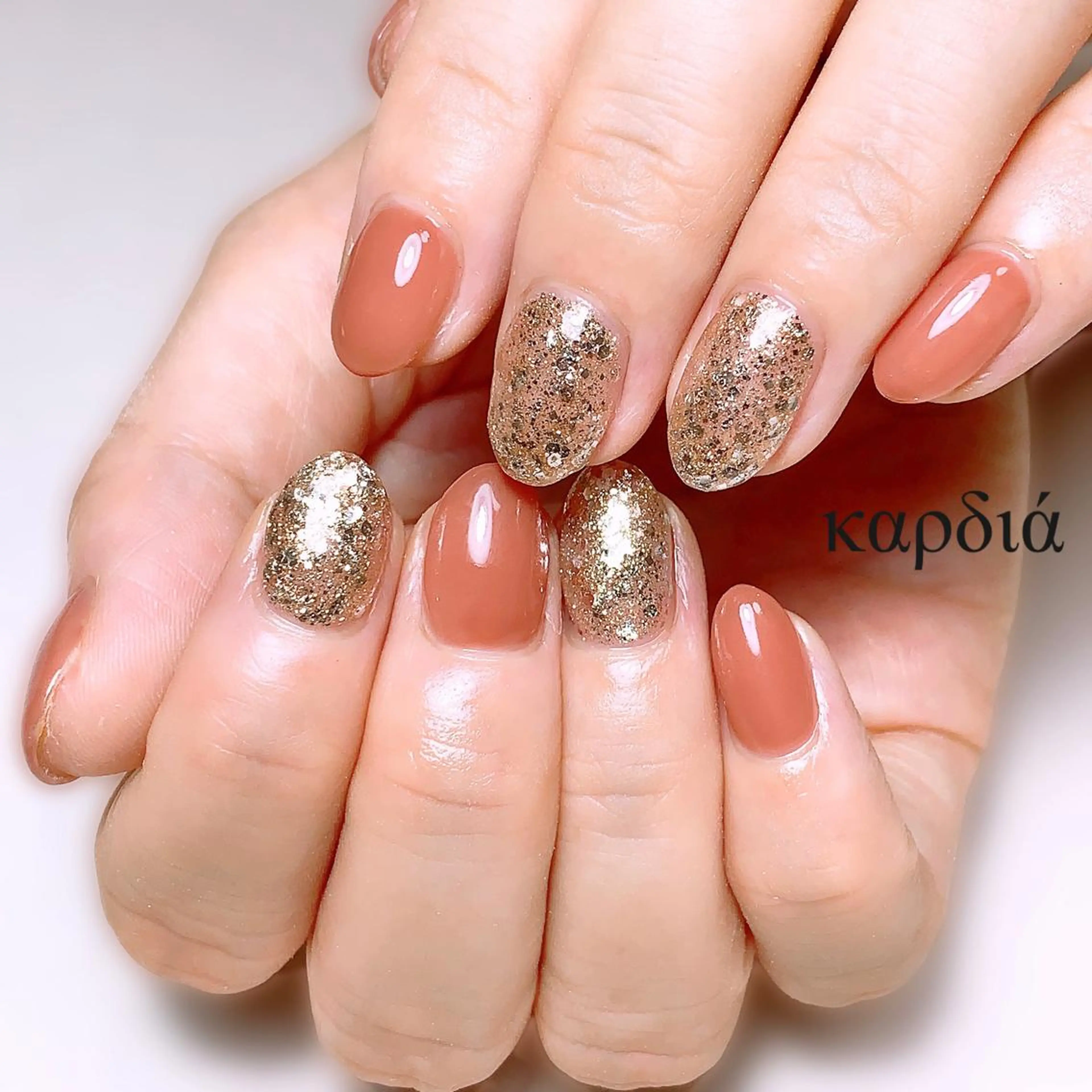 ネイル ハンドネイル καρδιά -ｶﾙﾃﾞｨｱ-のネイルデザイン