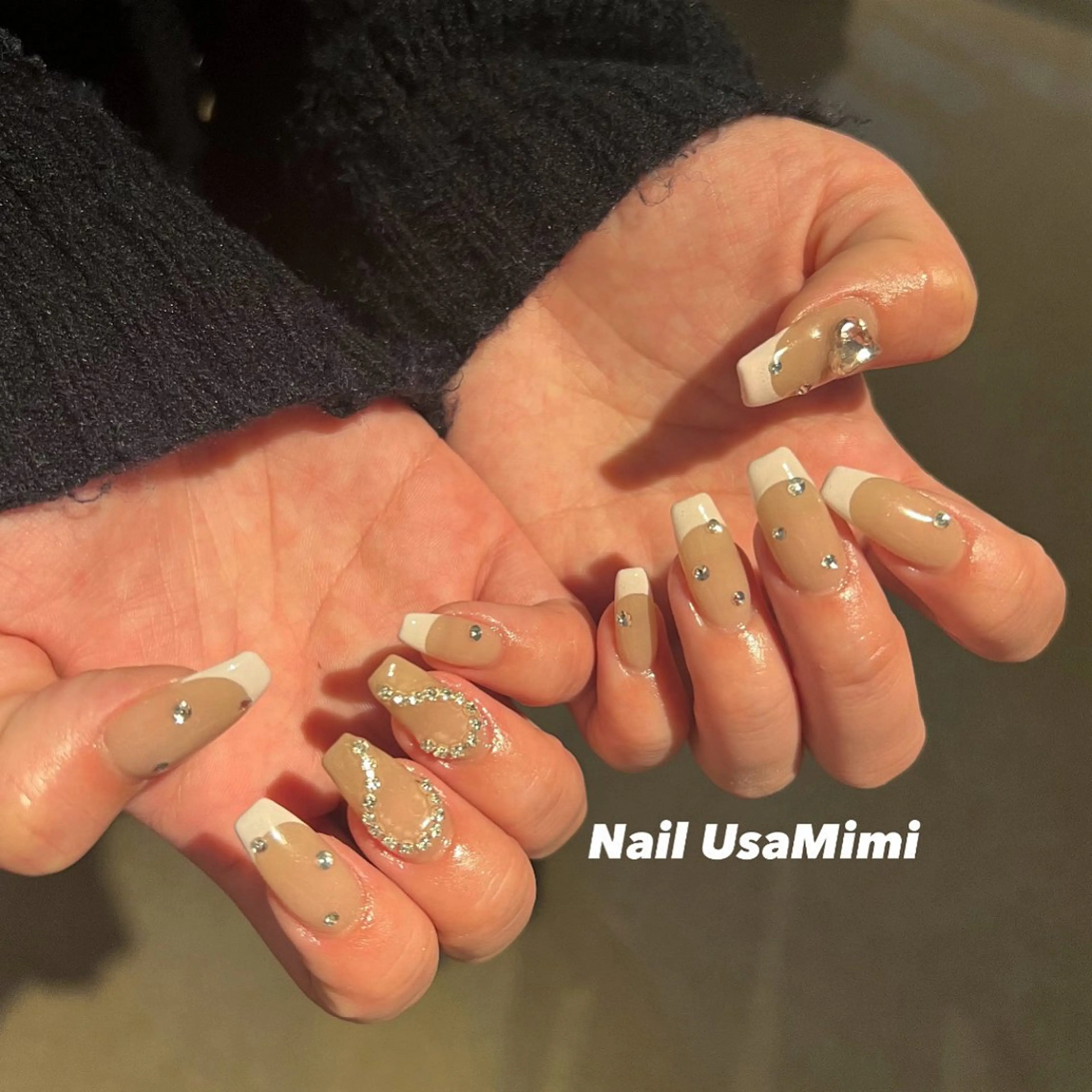 ネイル ジェルネイル キラキラネイル 韓国ネイル マグネットネイル 持ち込み 本町NailUsa Mimi RIKOのネイルデザイン