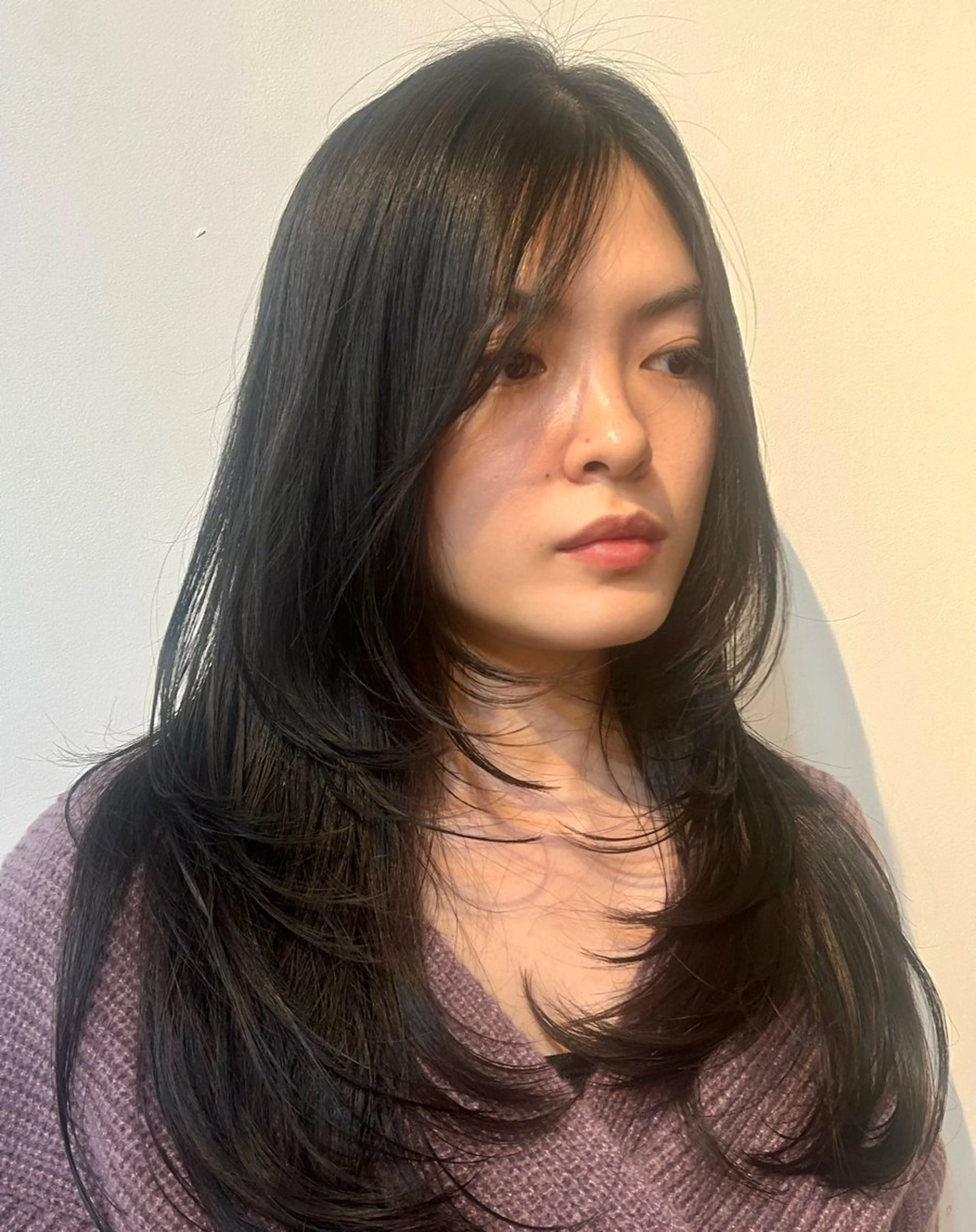 ロング カット ヘアカラー ✂韓国レイヤー 🦋みやび🪽のヘアスタイル