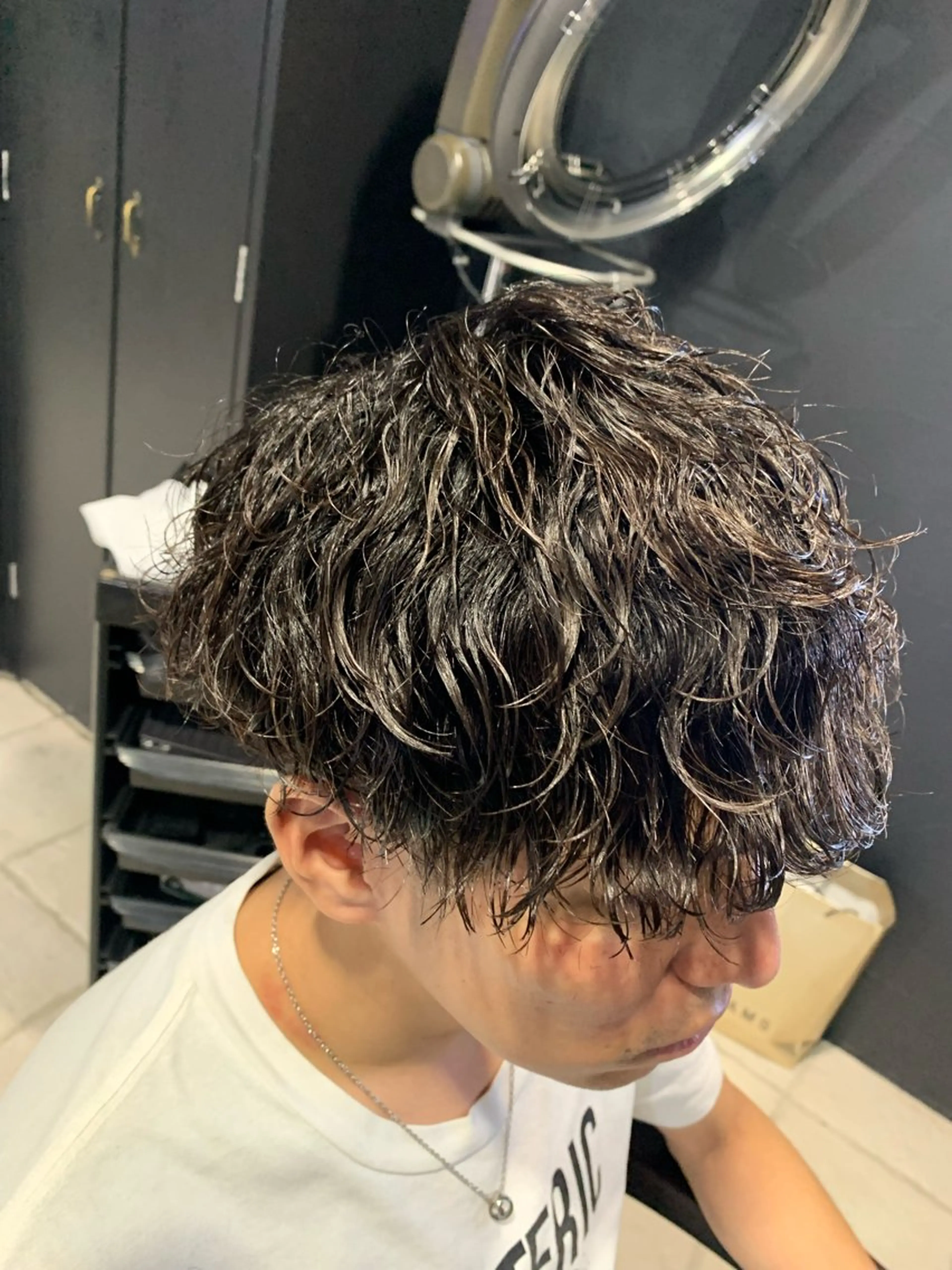 ショート メンズ マッシュ メンズパーマ 波巻きパーマ メンズパーマ/難波/ 心斎橋　室園亮佑のヘアスタイル