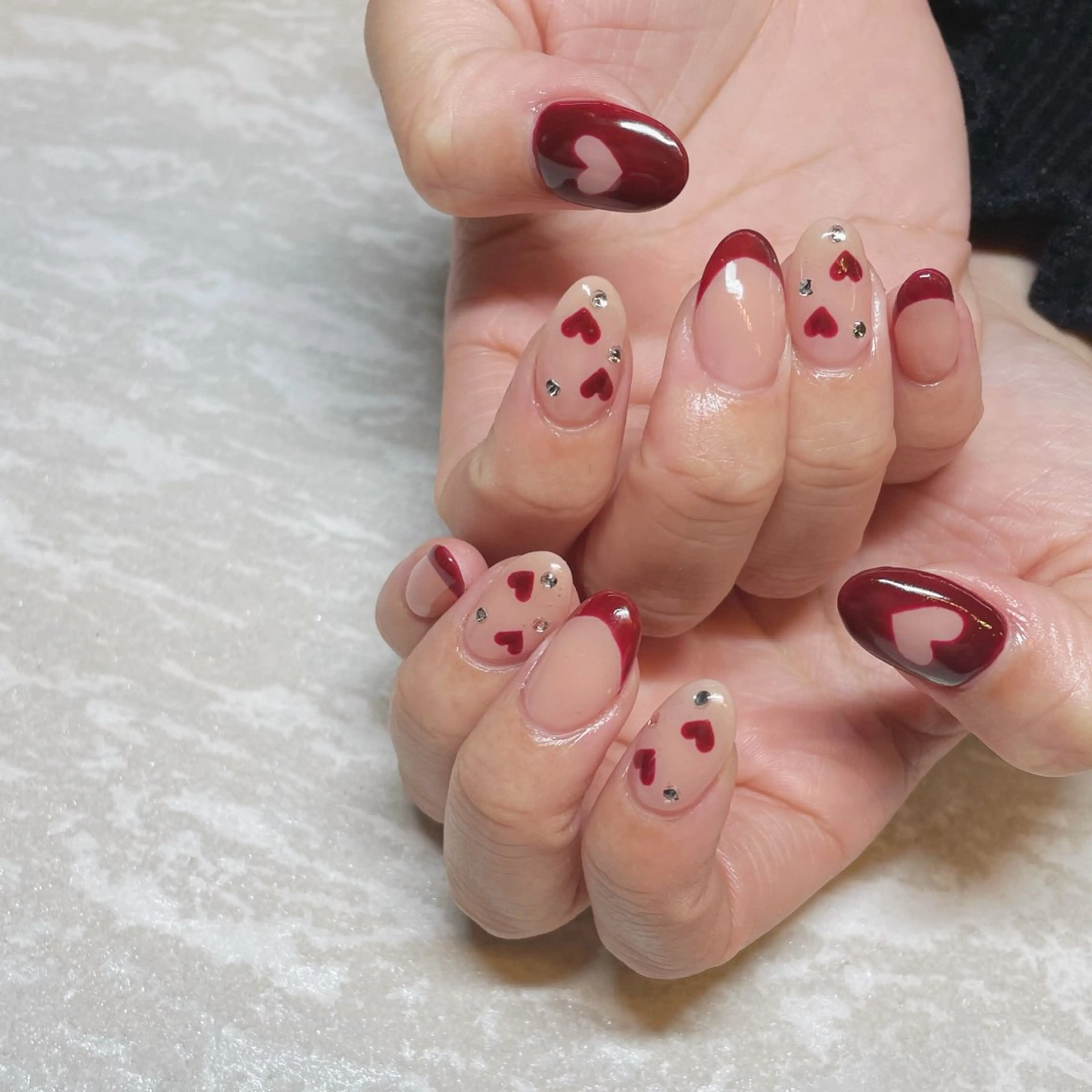 ネイル ハート ハンドネイル Tsukahara 🌷仙台PARCOのネイルデザイン