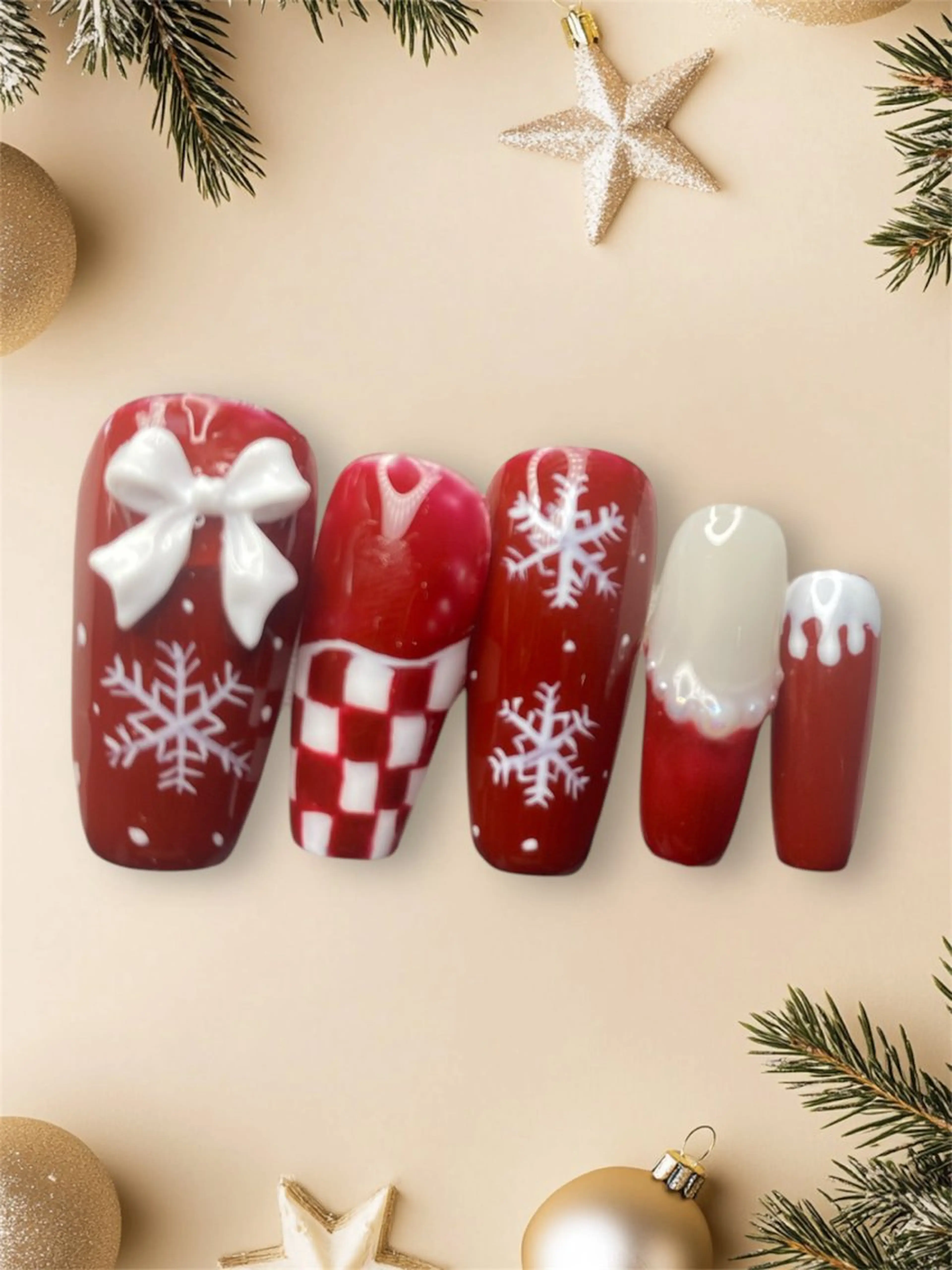 ネイル 冬ネイル クリスマス ハイネイル自宅サロン所属・ハイネイル 自宅サロンのネイルデザイン