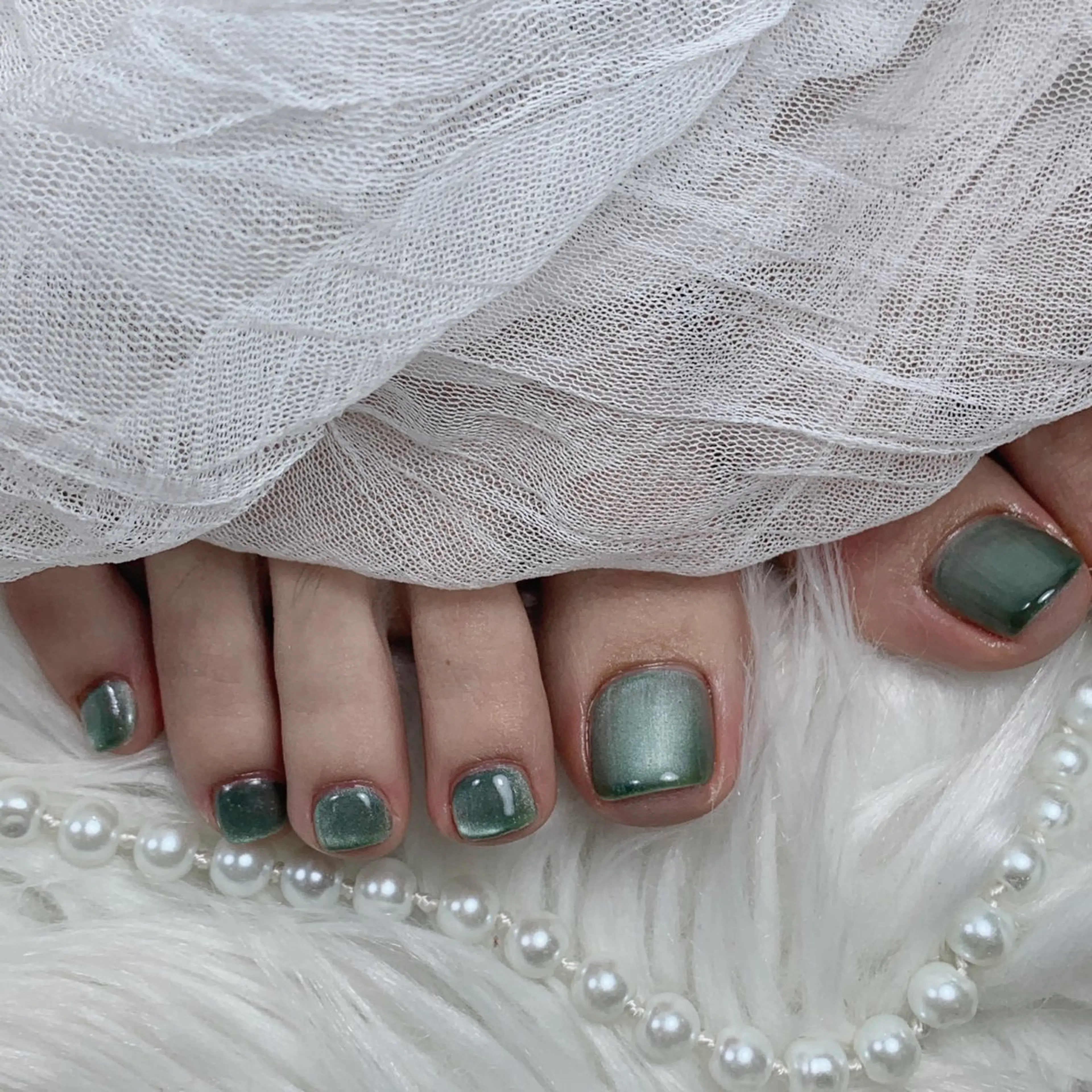 ネイル アートネイル フラッシュネイル フレンチネイル ガラスフレンチ グラデーション フットネイル M2 BEAUTY リュウのネイルデザイン